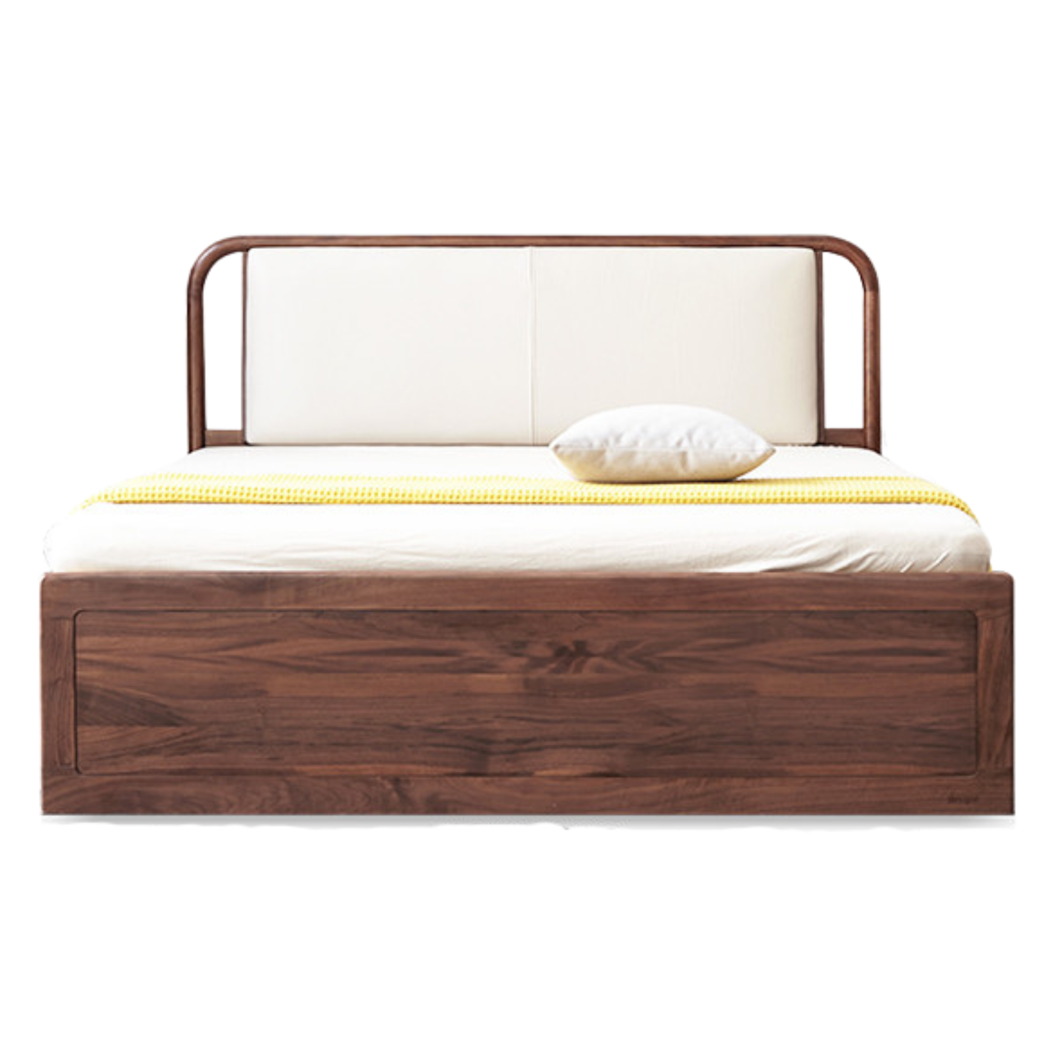 Ash solid wood box leather bed<