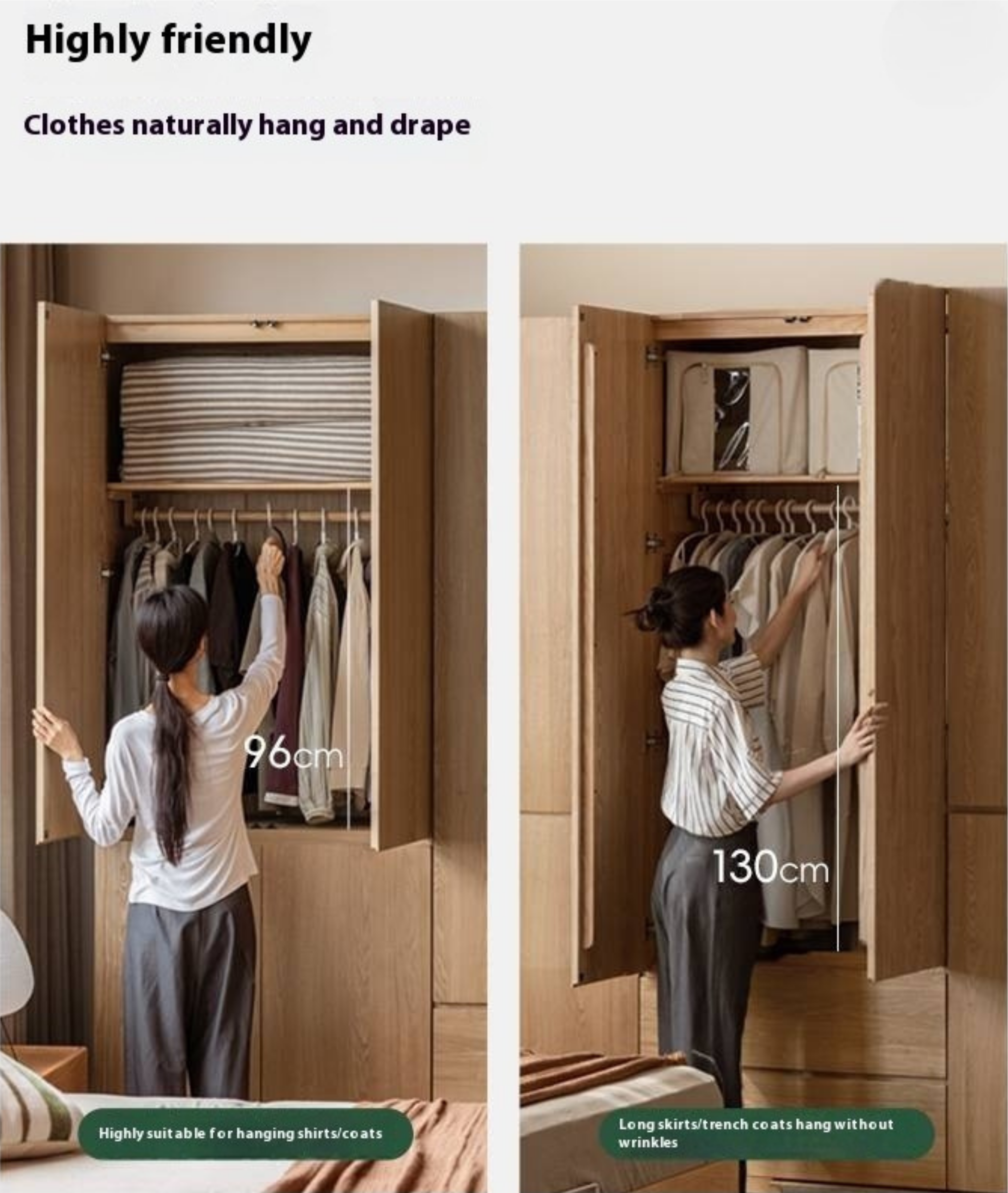 Ash Solid Wood Open Door Storage Cabinet