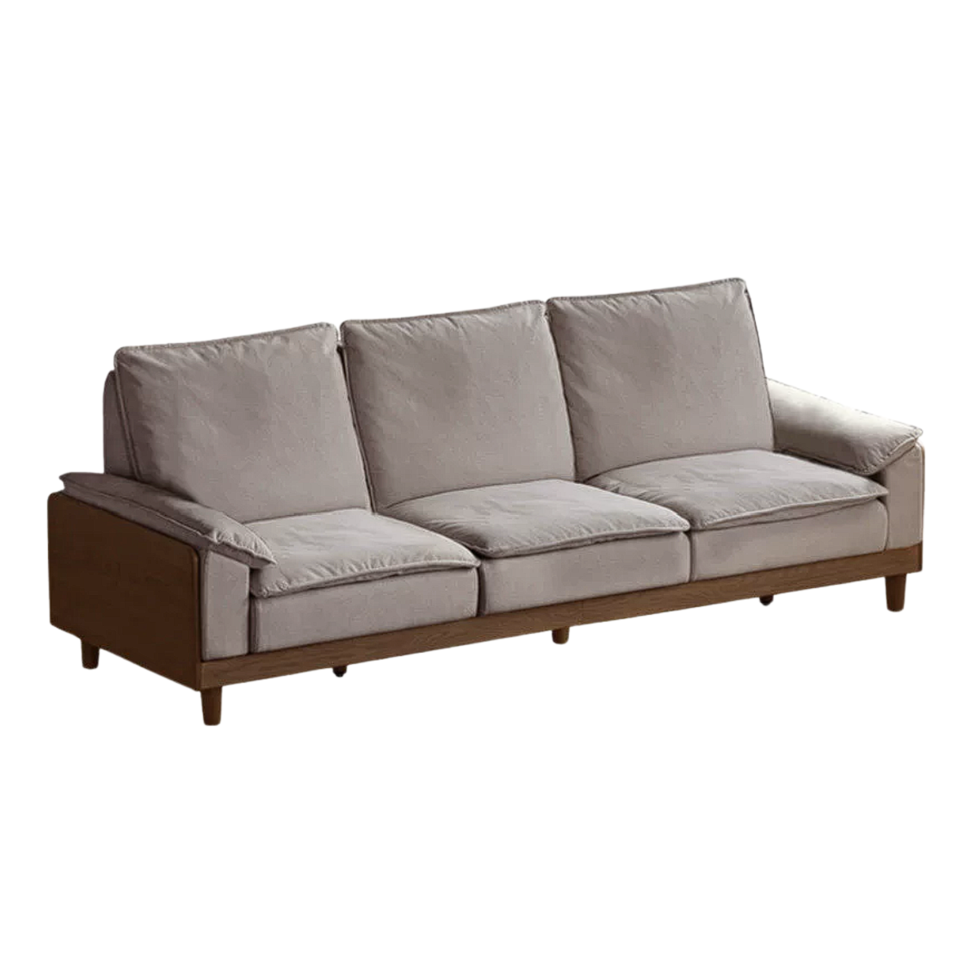 Red Oak, White Oak, Ash Solid Wood Linen Track Arm Sofa