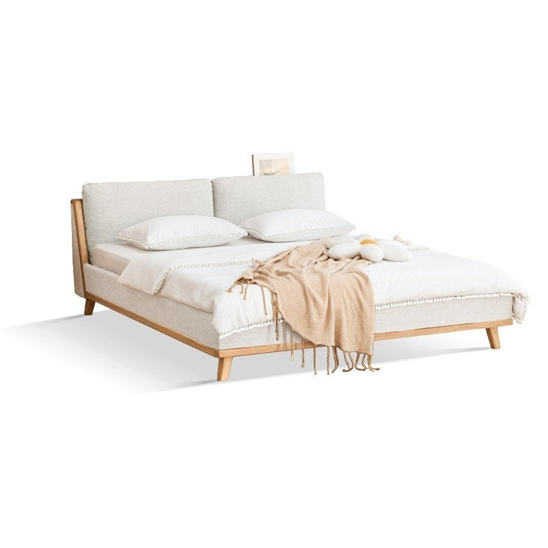 Oak Solid Wood Soft Cushion Bed "