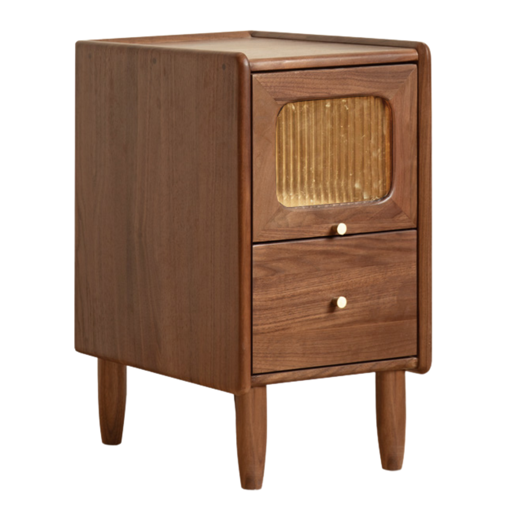 Black Walnut, Calpa solid wood ultra-narrow Nightstand: