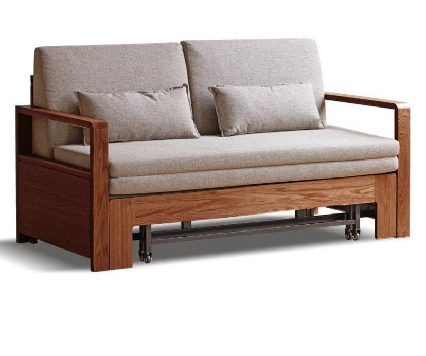 Oak solid wood sofa bed modern multifunctional