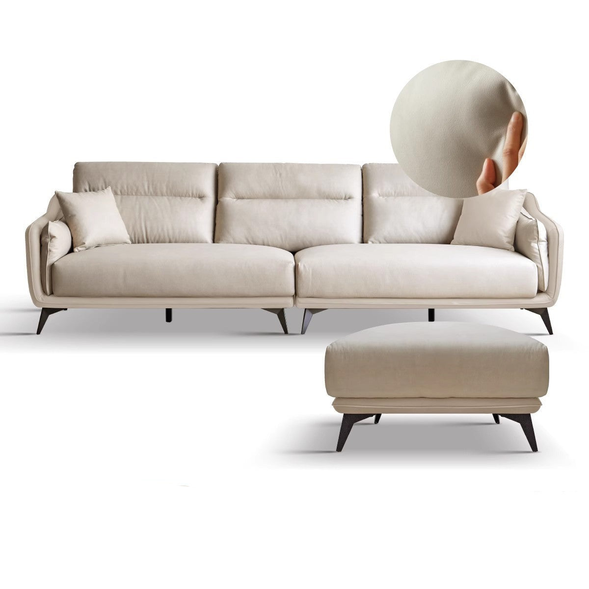 Technology Fabric High Back Corner Sofa)