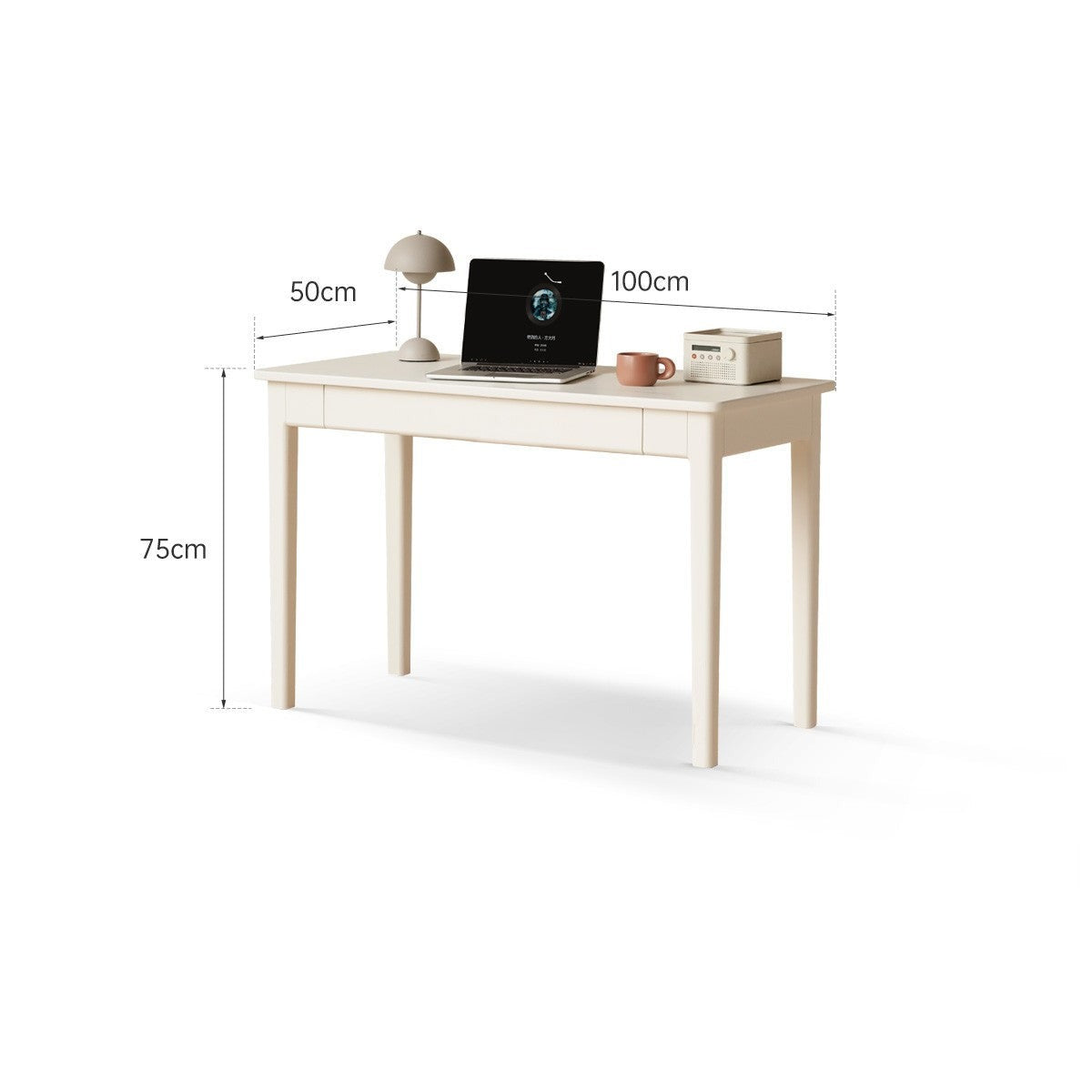 Poplar Solid Wood Office Desk with Drawer-