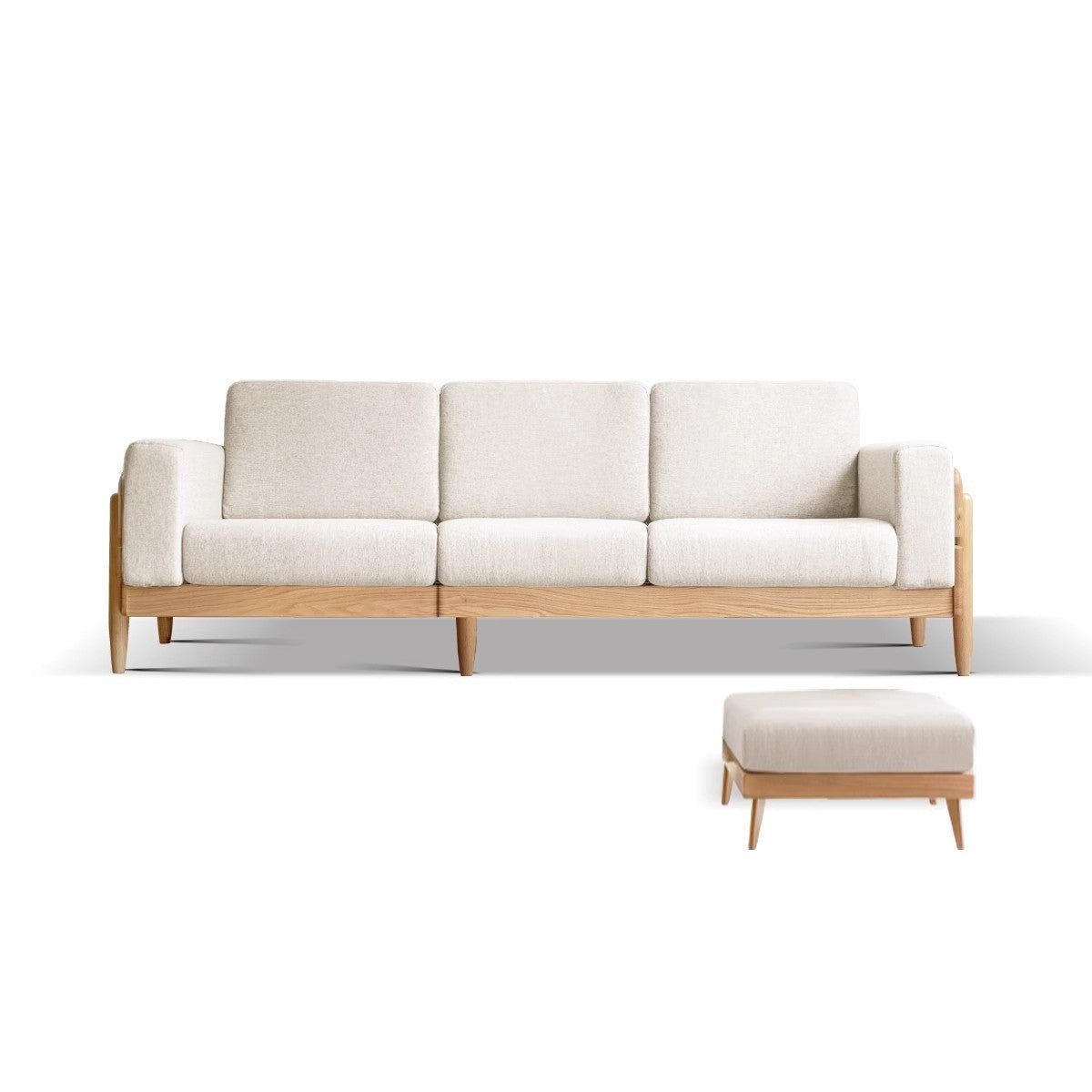 Oak, Ash Solid Wood Fabric Sofa"