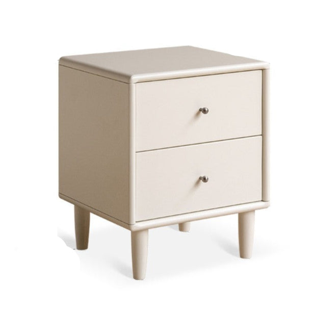 Poplar Solid Wood White Cream Style nightstand