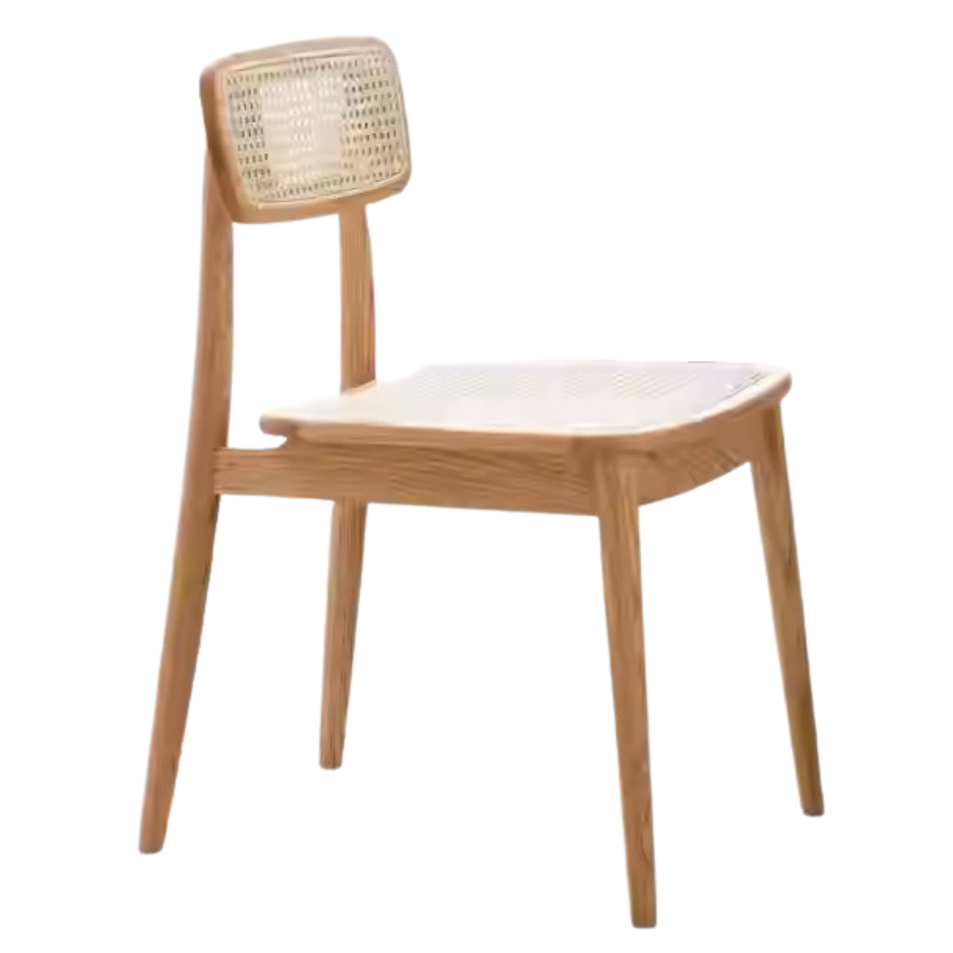 4 pcs set Oak Solid Wood Rattan - Dining Chair
