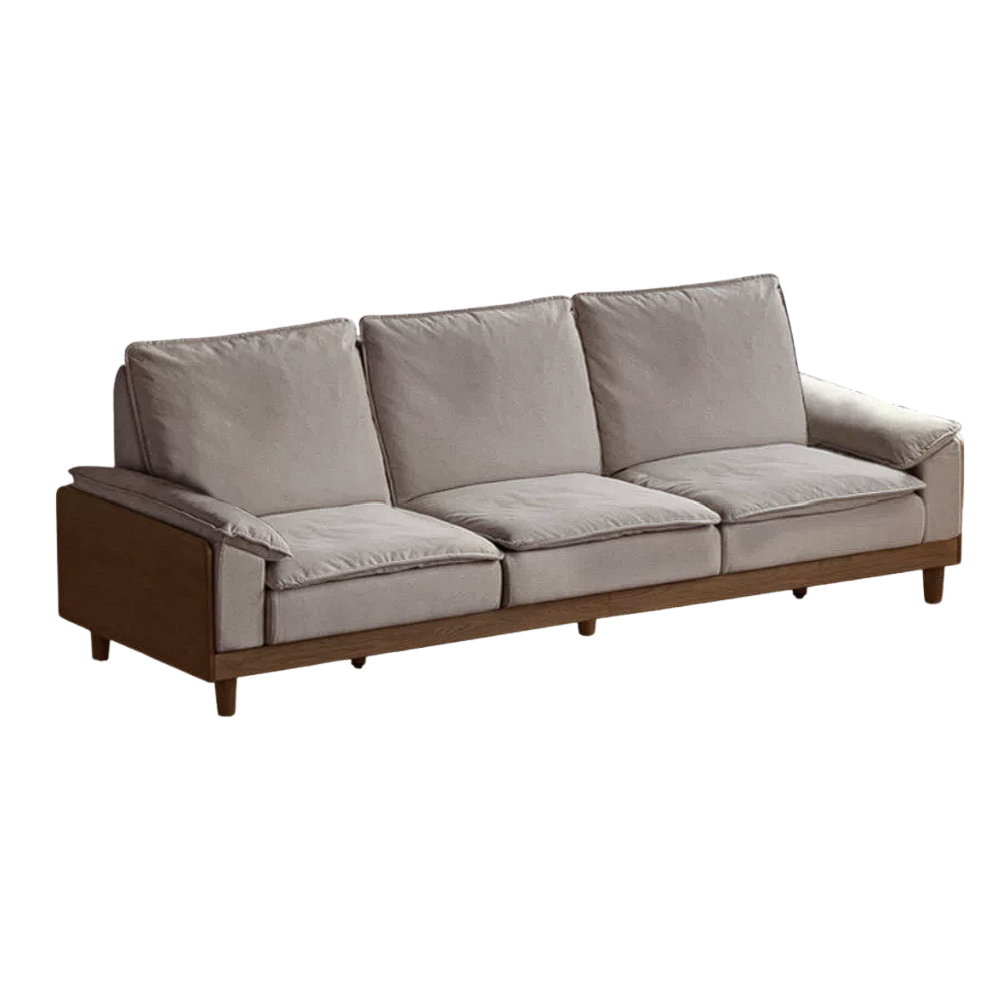 Red Oak, White Oak, Ash Solid Wood Linen Track Arm Sofa