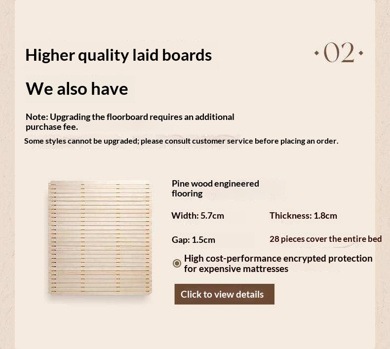 Poplar Solid Wood French Country Arched Panel Bed with Storage Base Box Bed