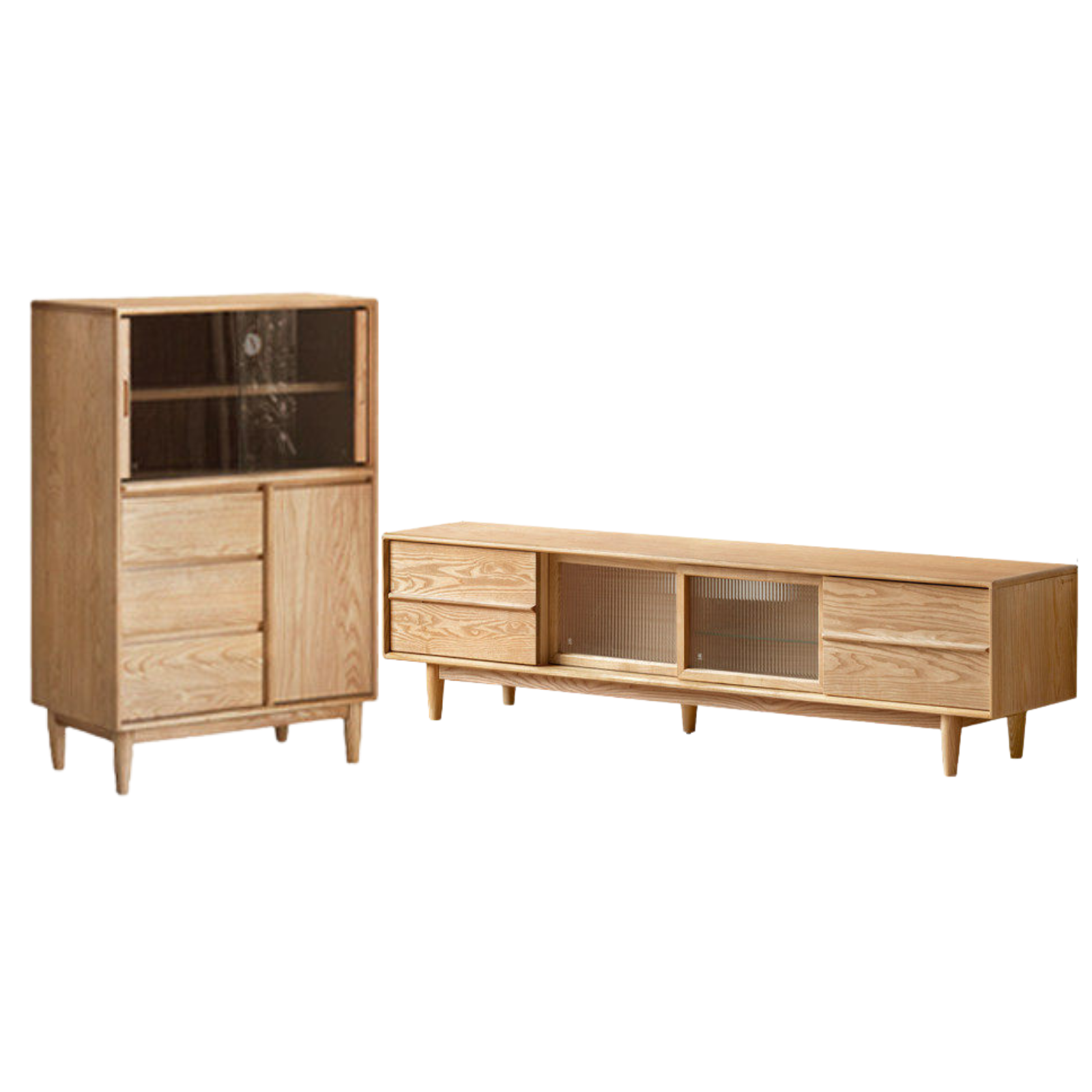 Ash Solid Wood Modern Style TV Stand