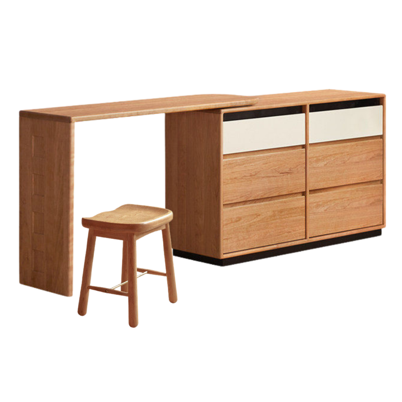 Cherry, Tulipwood Solid Wood Modern Style Vanity Table.