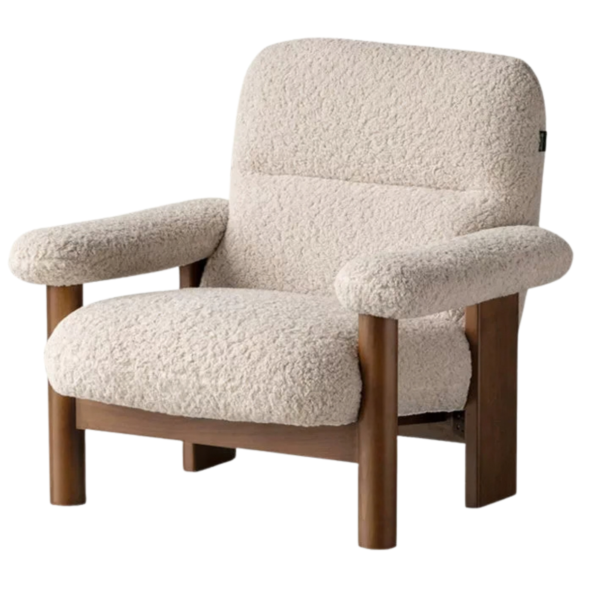 Beech Solid Wood Fabric Wabi-Sabi Accent Chair