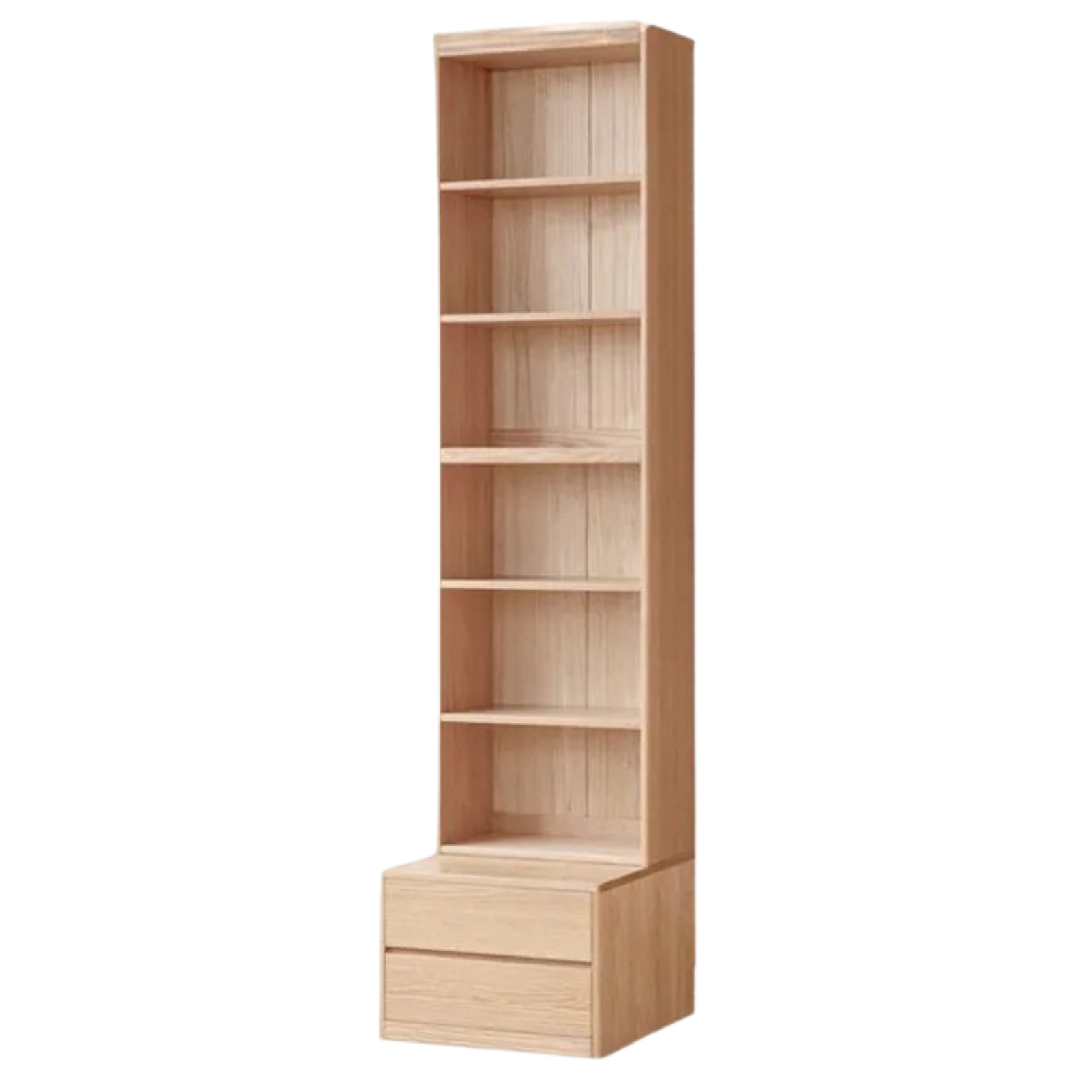 Ash Solid Wood Wall-Mounted Bookcase with Integrated Study Shelf