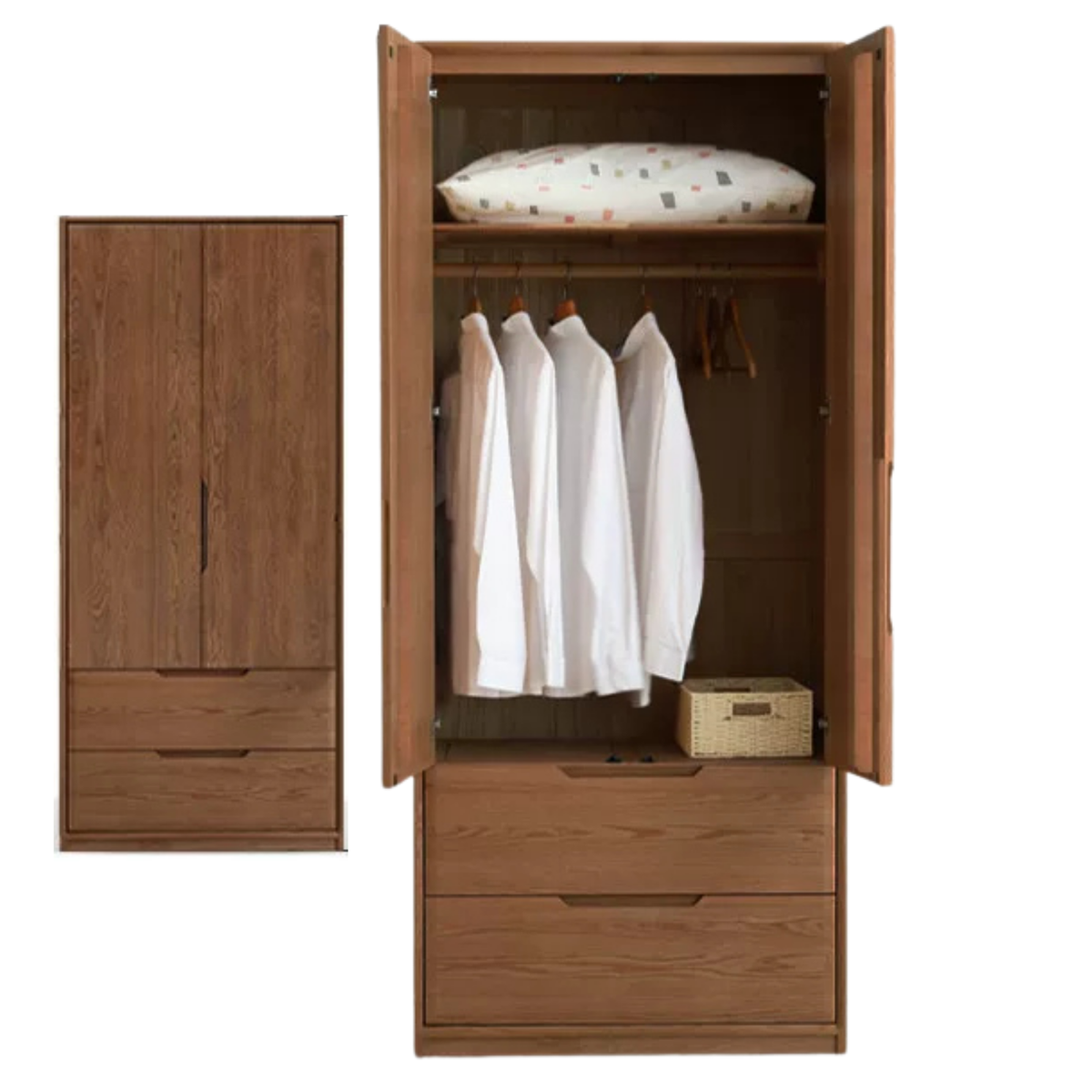 Oak, Ash Solid Wood minimalist Wardrobe