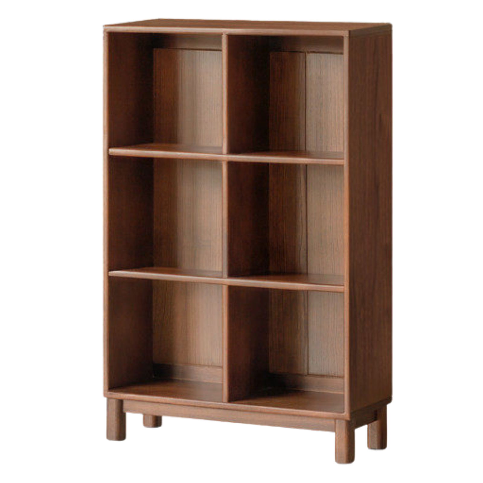 Black Walnut, Golden Sandalwood Solid Wood Light Luxury Style Bookshelf