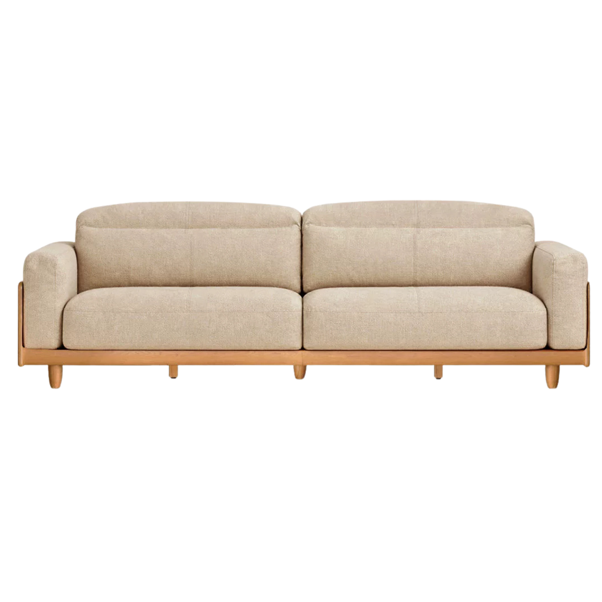 Cherry Solid Wood Genuine Leather Reclining Sofa with Adjustable Headrest