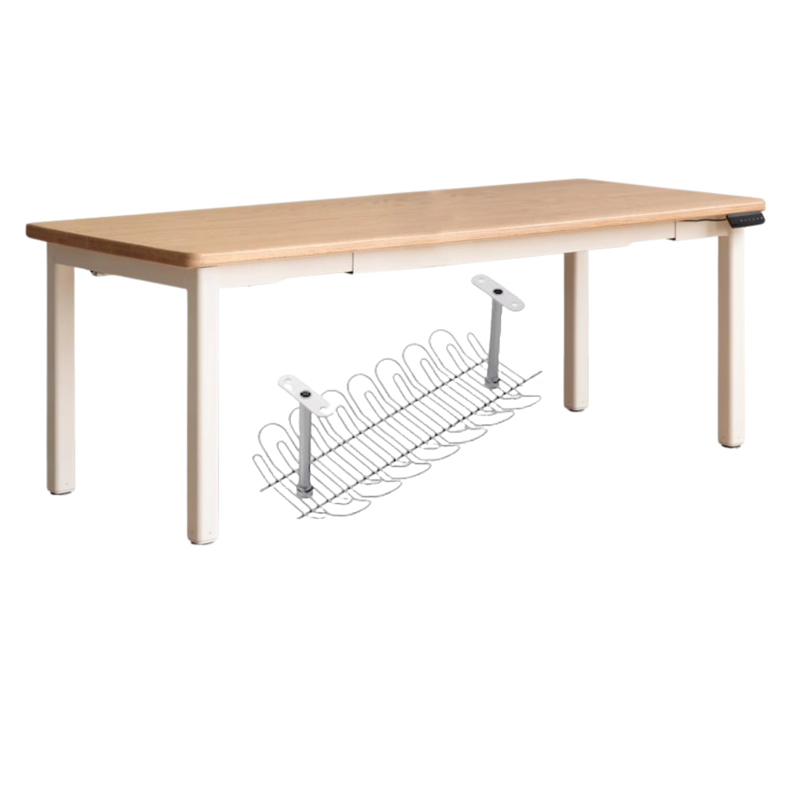 Oak Solid Wood Electric Elevating Dual Motor Office Desk