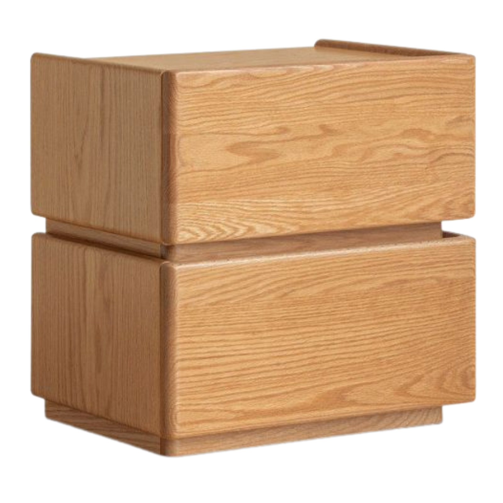 Oak Solid Wood Nightstand with Storage Drawer