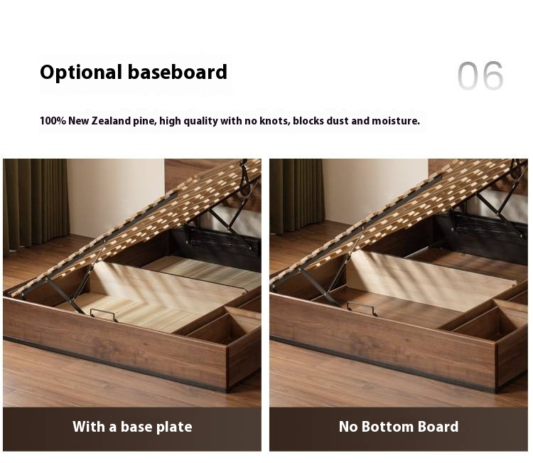 Black Walnut Solid Wood Light Luxury Box Bed