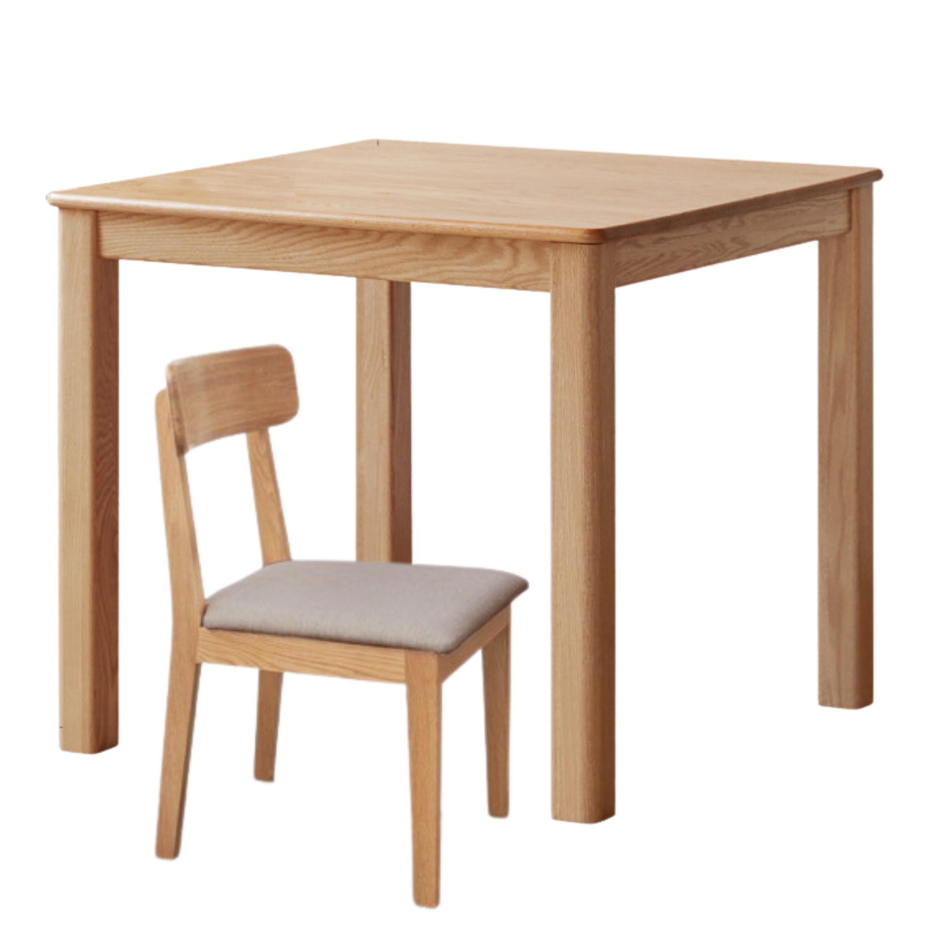 Solid Rubberwood, Oak Solid Wood Square Dining Table