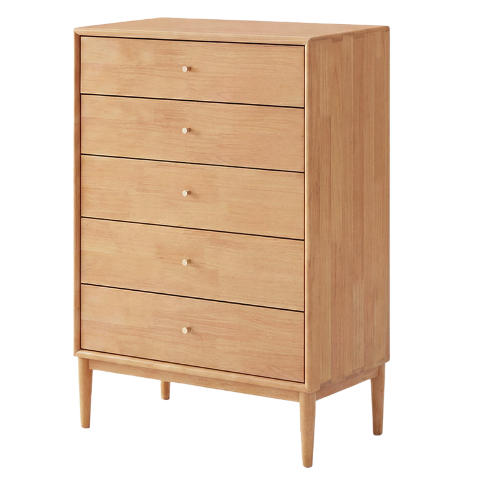 Oak Solid Wood, Solid Rubberwood Nordic Chest of Drawers