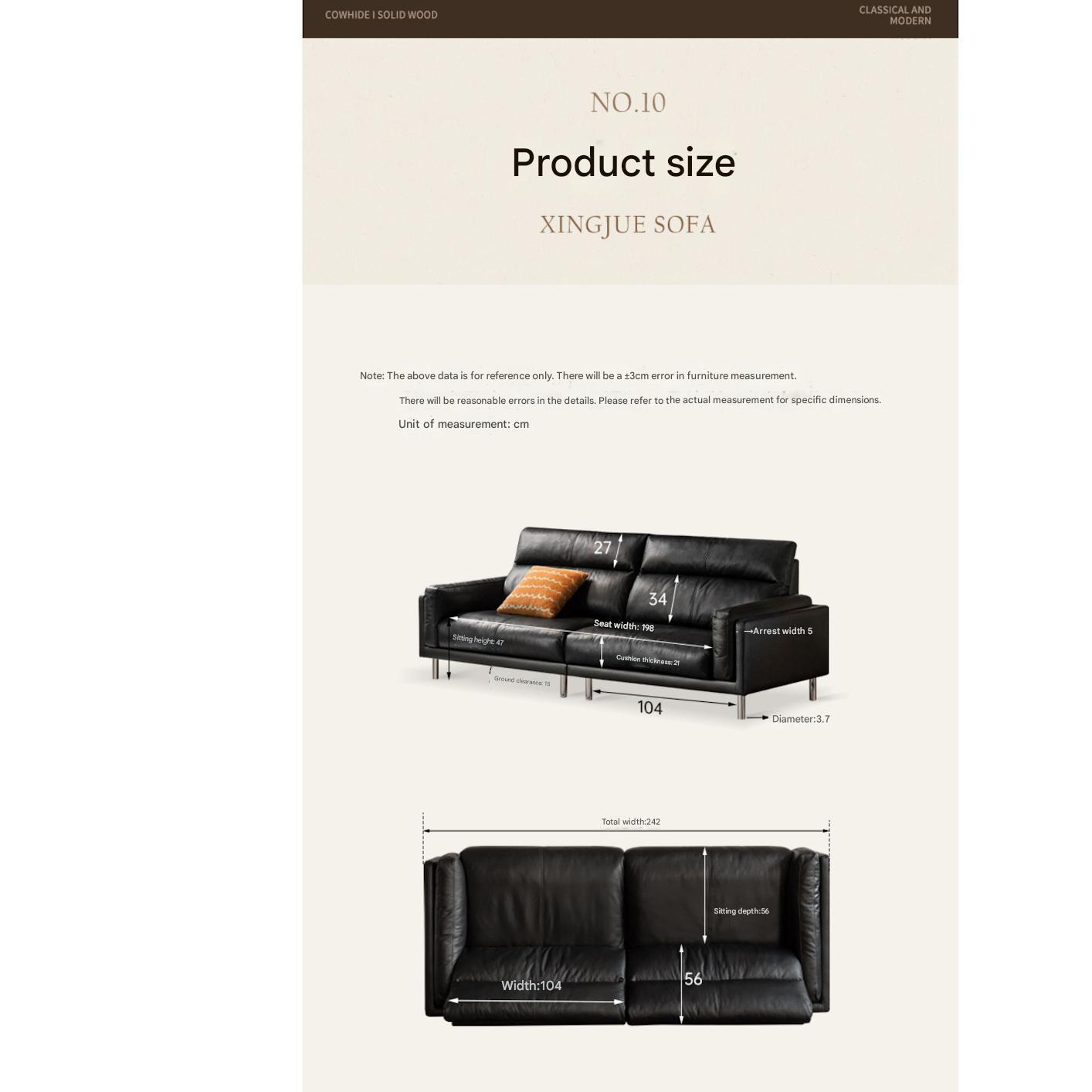 Italian Luxury Leather Sofa  High-Back