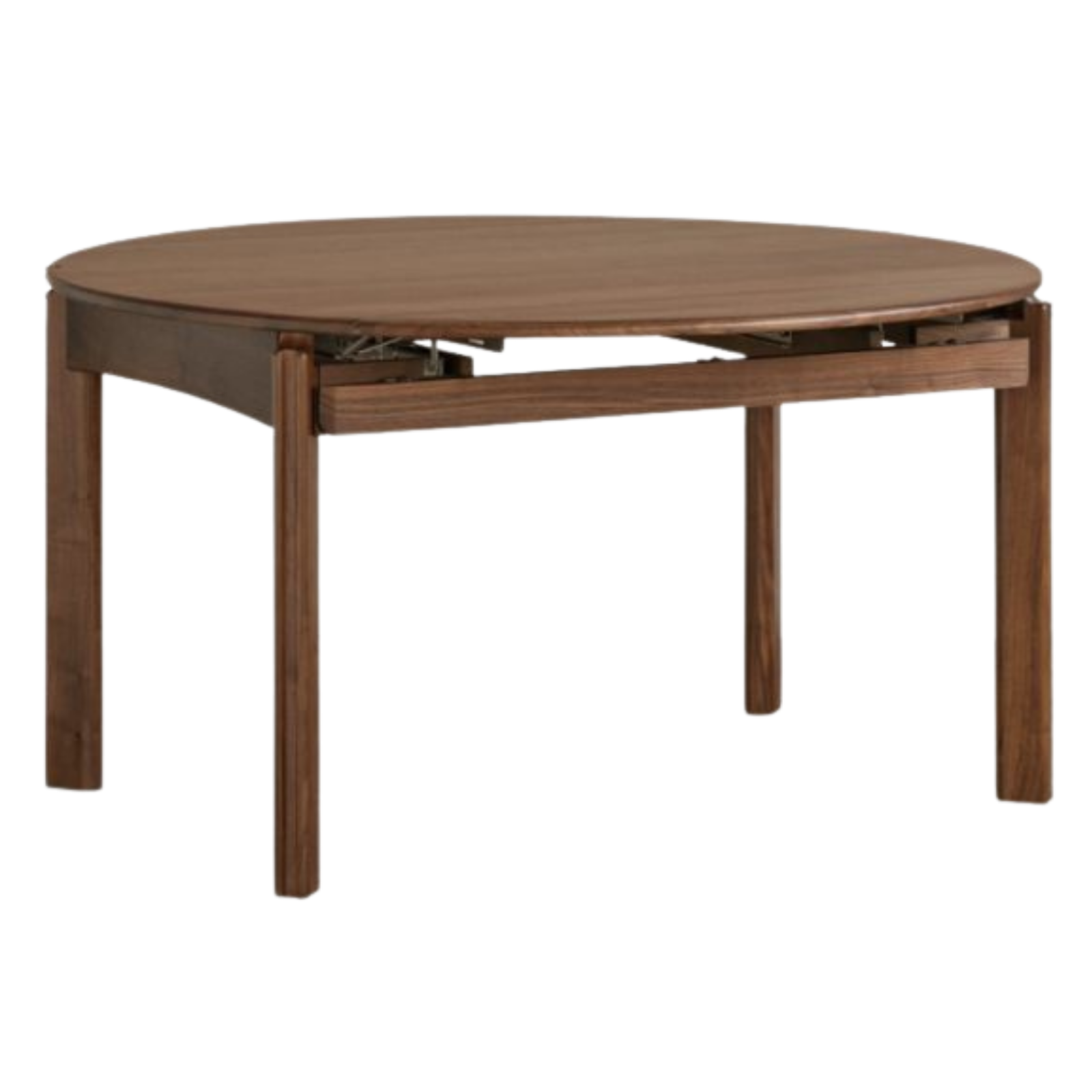 Black Walnut Solid Wood Retractable Round Dining Table