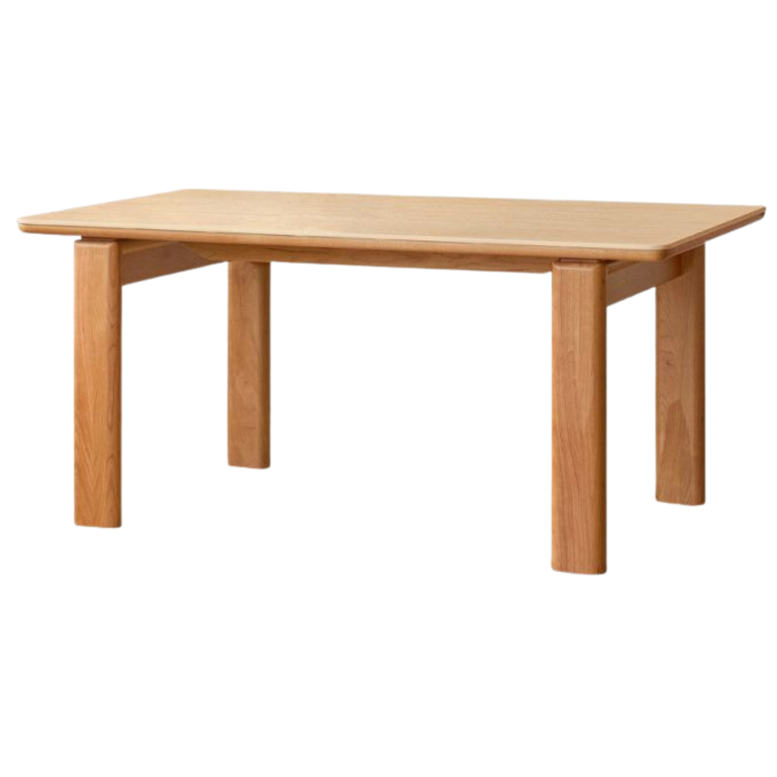 Cherry Solid Wood Vintage Style Slab Dining Table with Sintered Stone Top