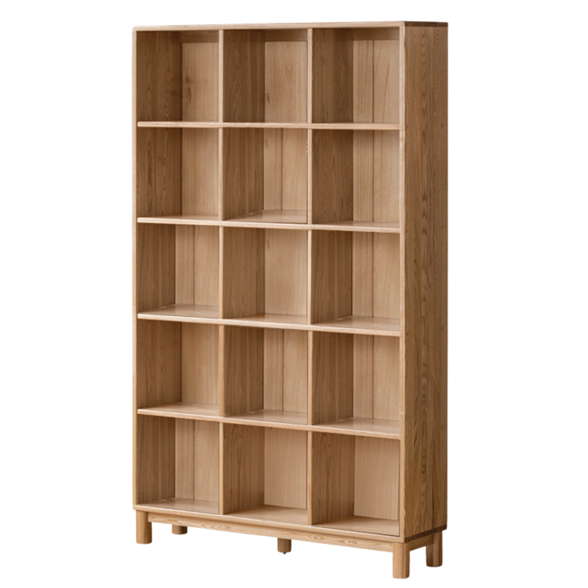 Ash Solid Wood Modern Grid Bookcase
