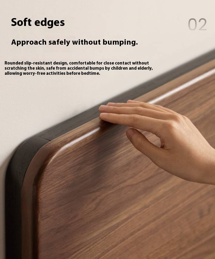 Black Walnut Solid Wood Light Luxury Box Bed