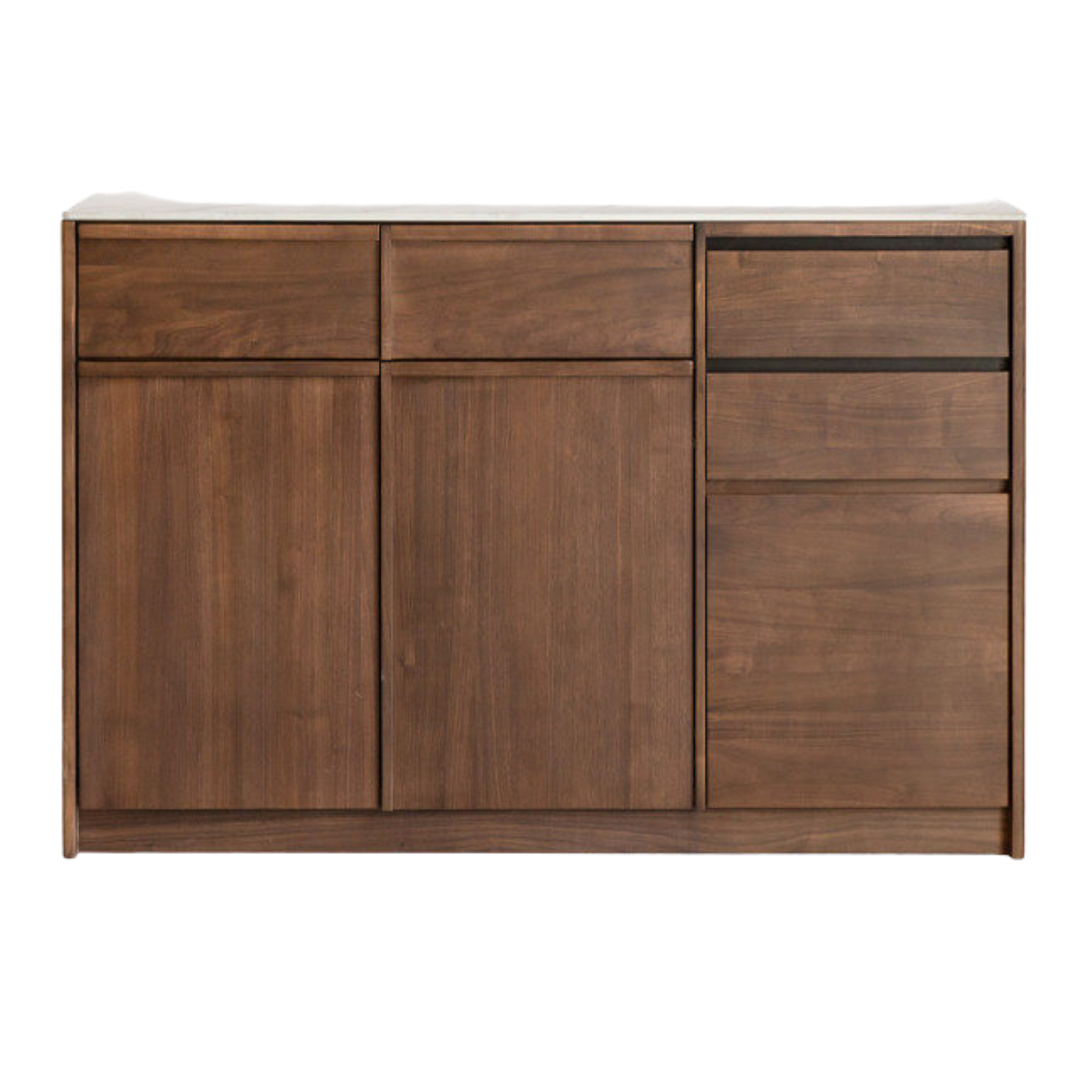 Black Walnut, Sandalwood, Ash Solid Wood Dining Cabinet Antique Style Rock Board