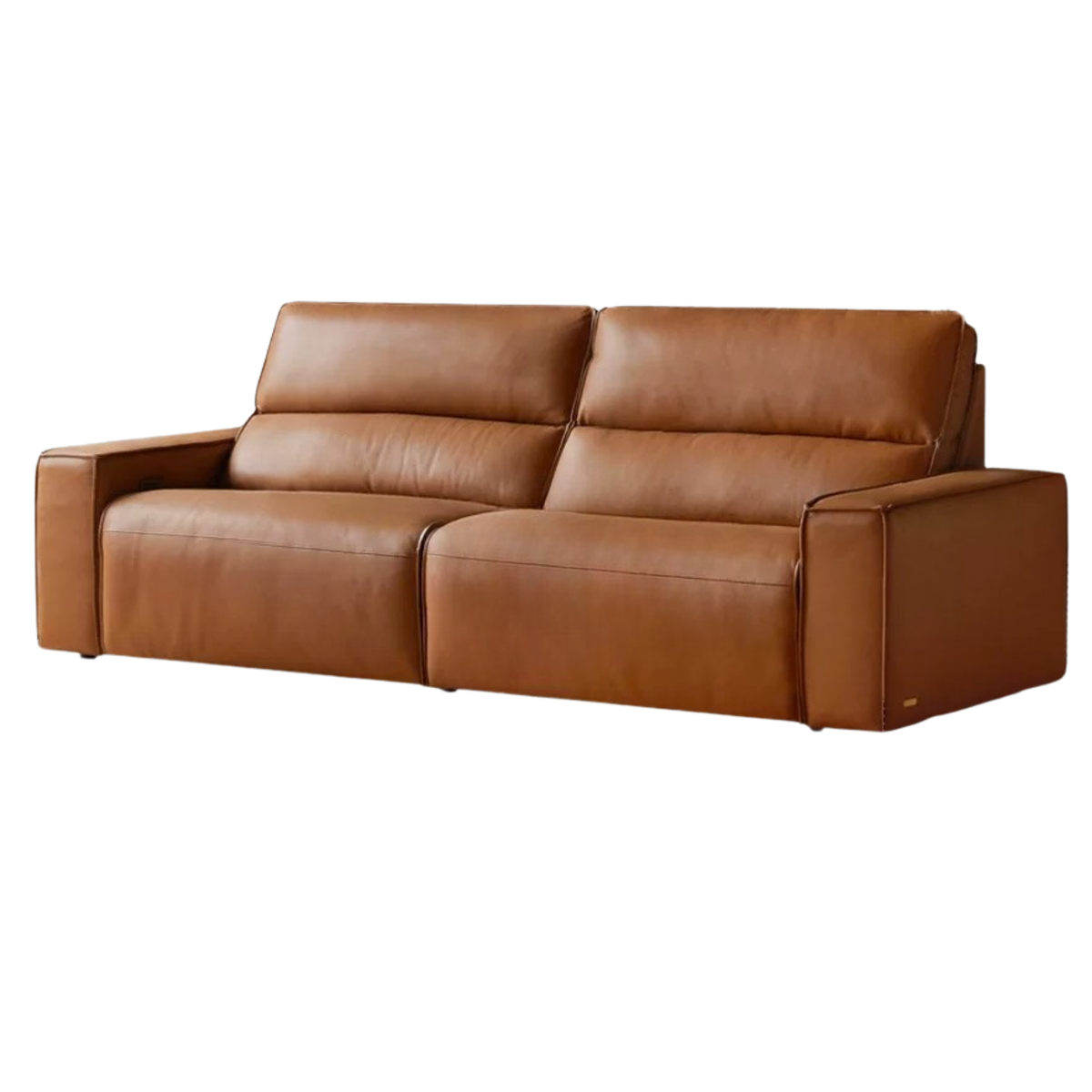 Genuine Leather Power Reclining Sofa with Adjustable Headrests and USB Charging