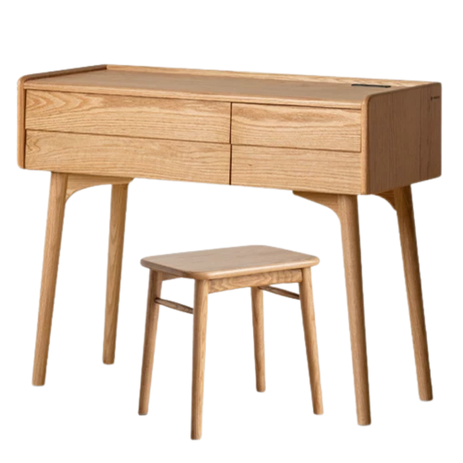 Ash, Oak  Solid Wood Modern Vanity Table with Storage