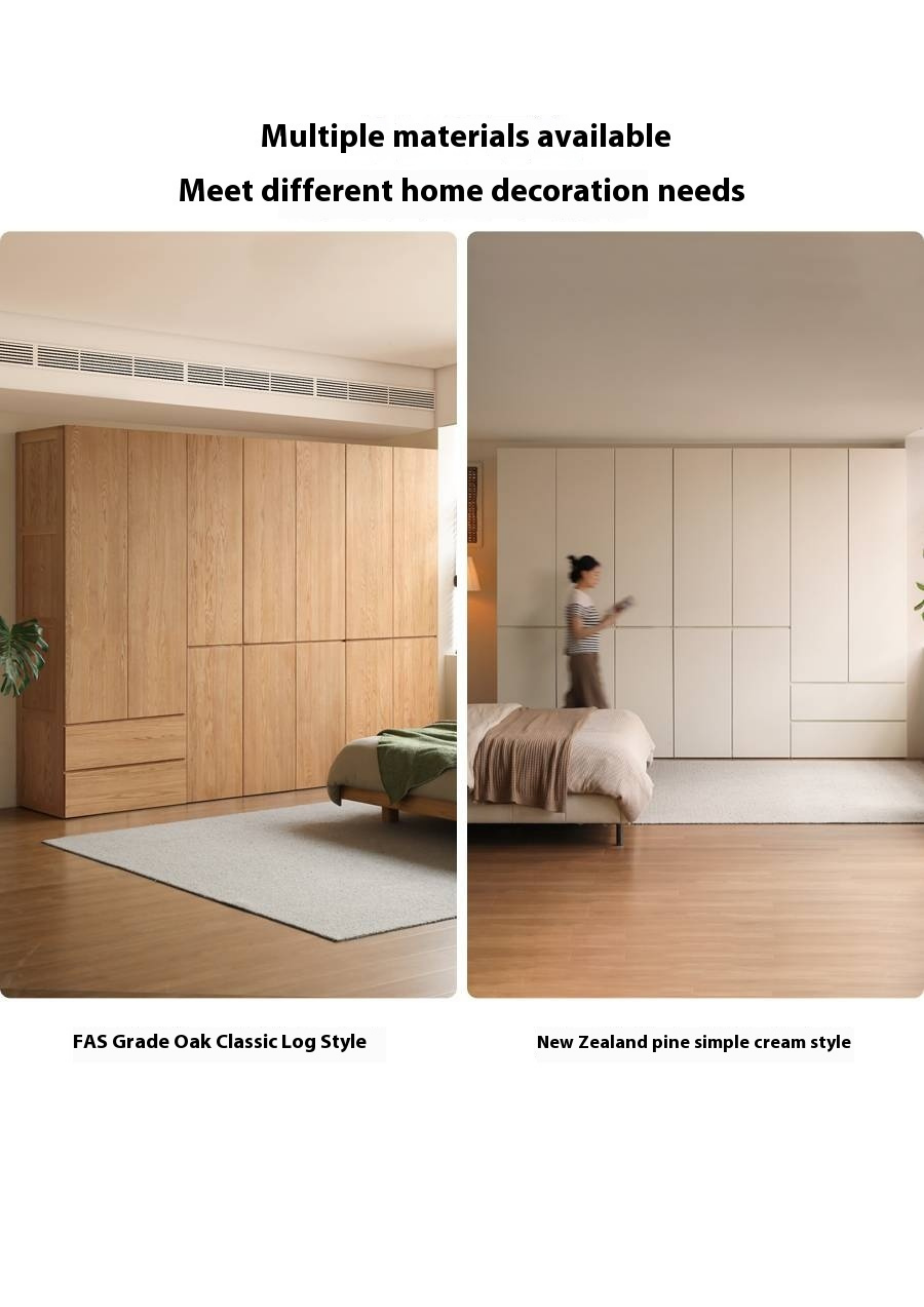 Ash Solid Wood Open Door Storage Cabinet