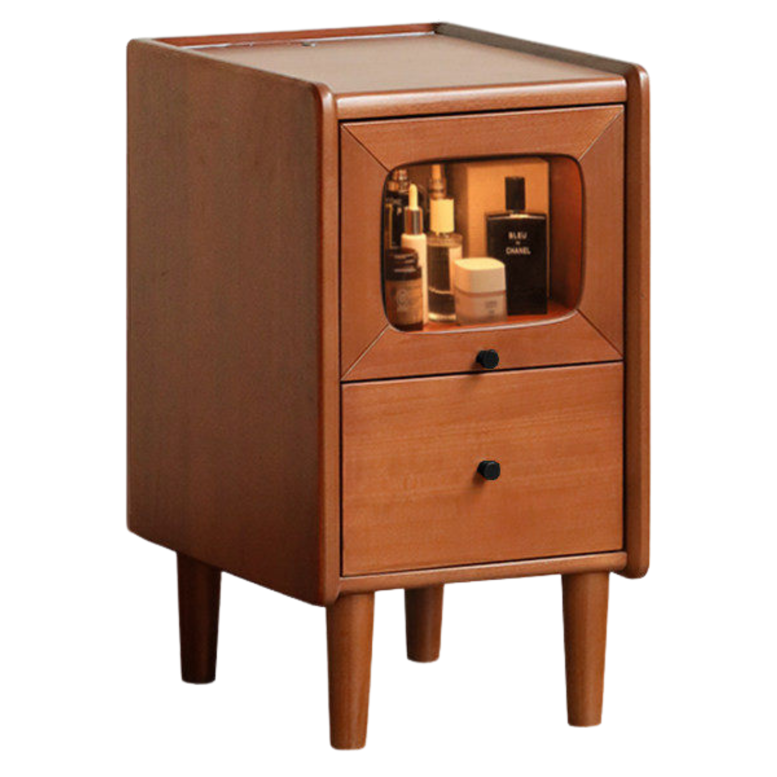 Tulipwood Solid Wood Medieval Style Ultra-Narrow Nightstand.