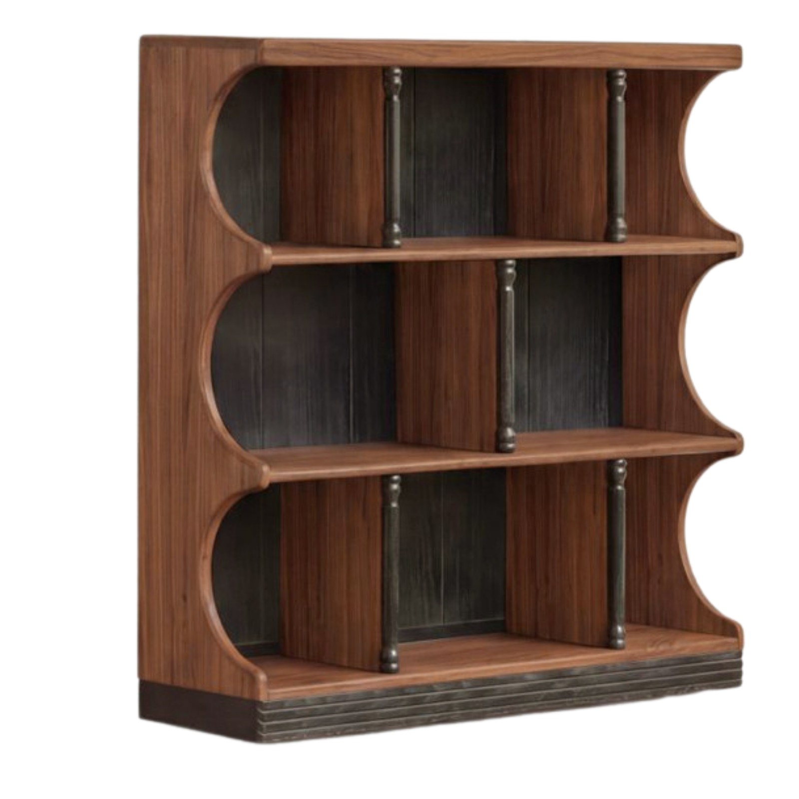 Oak, Black Walnut Solid Wood French Retro Bookcase