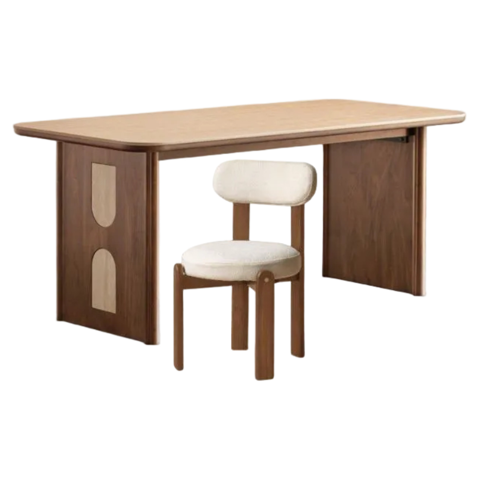 Black Walnut Solid Wood Vintage Style Slab Dining Table