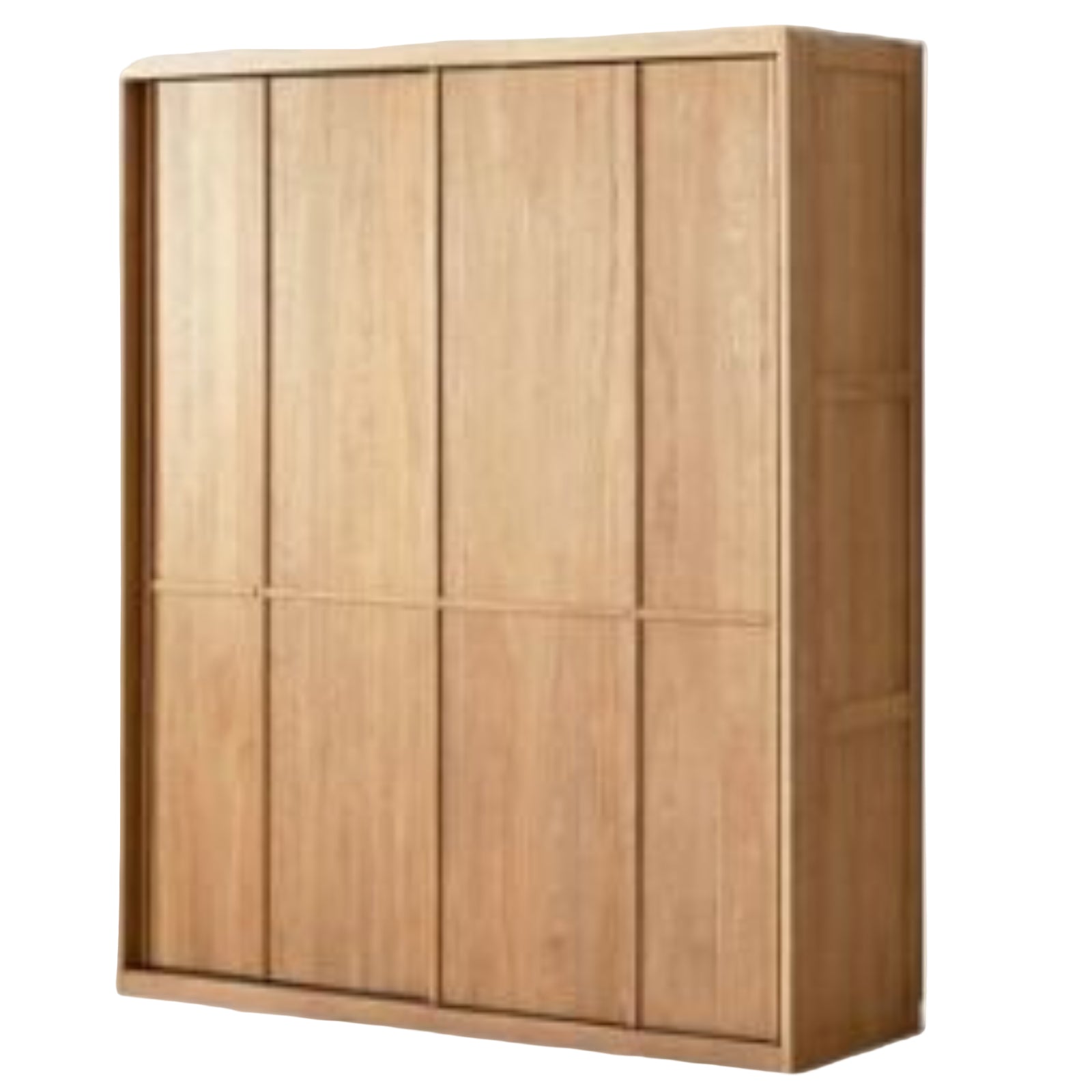 Oak Solid Wood Modern Double Door Wardrobe