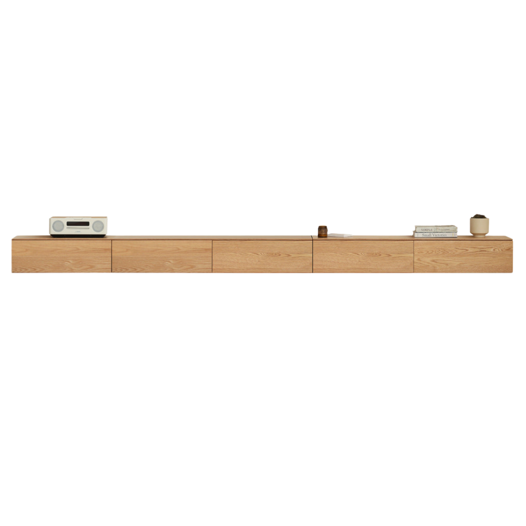 Oak, Black Walnut Solid wood suspended TV stand: