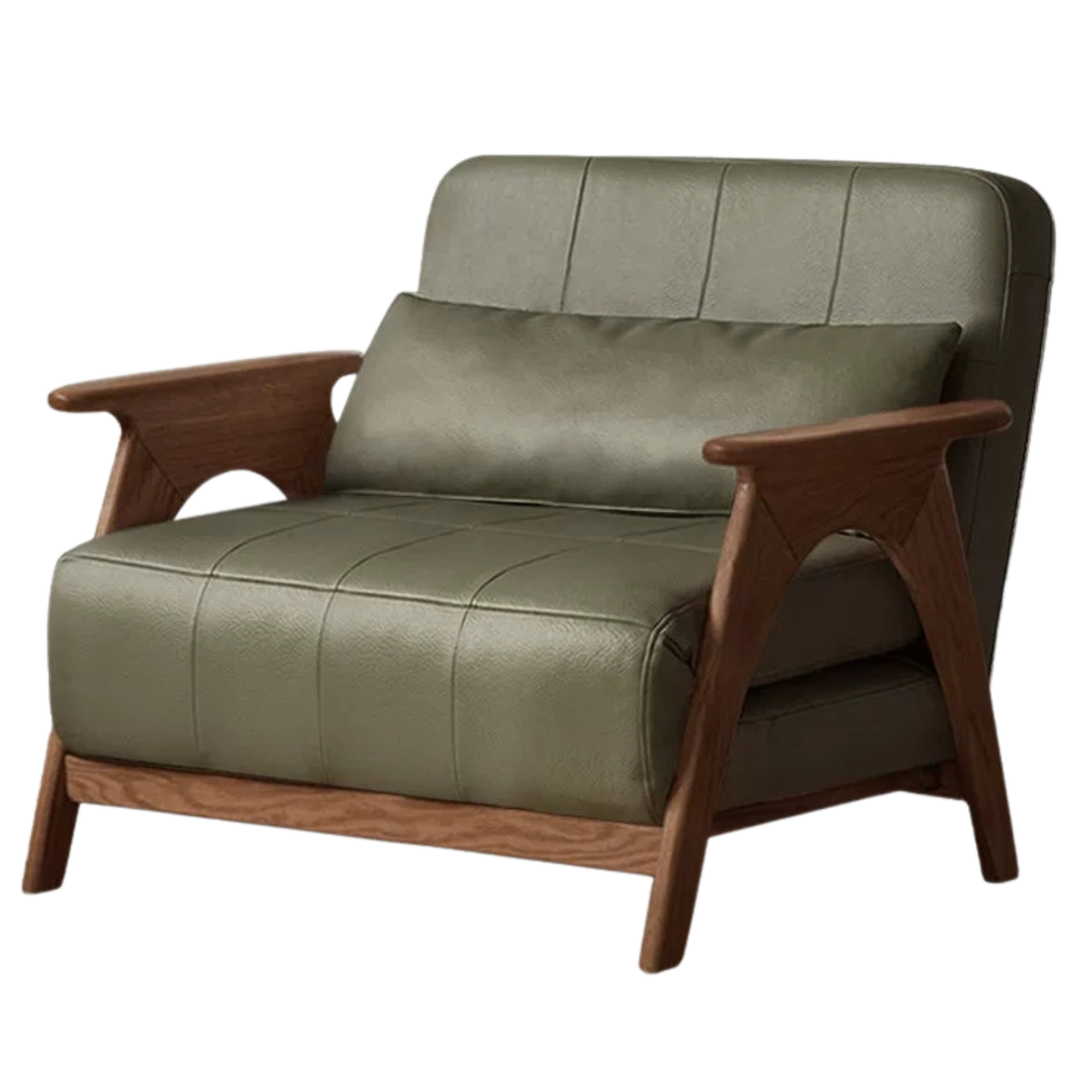 Oak, Beech Solid Wood Compact Chair-to-Bed Lounge Sofa