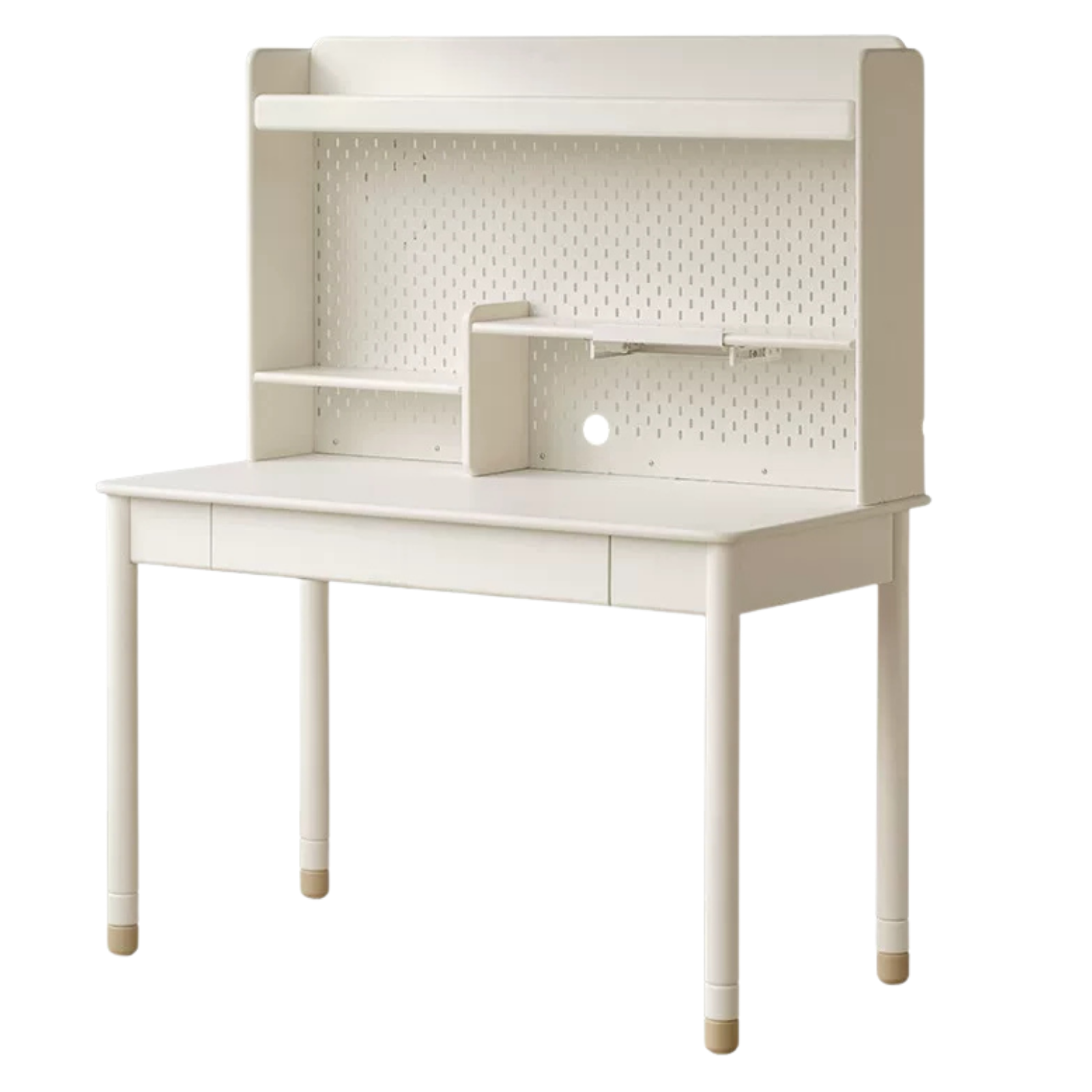 Solid Rubberwood Kids Elevated Learning Cream Drawer Table