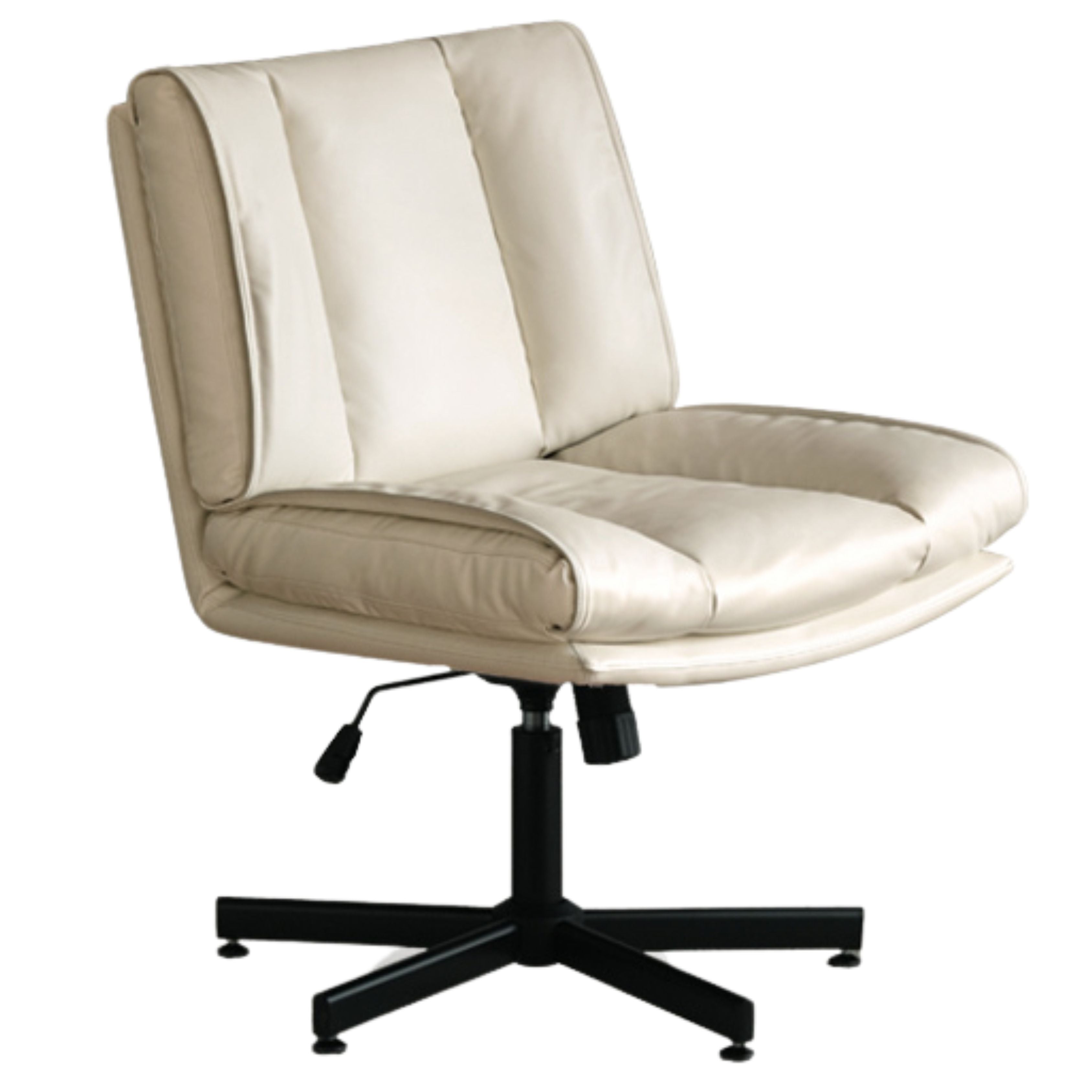 Organic Leather Soft Book Rotating Lift Chair Cream Style