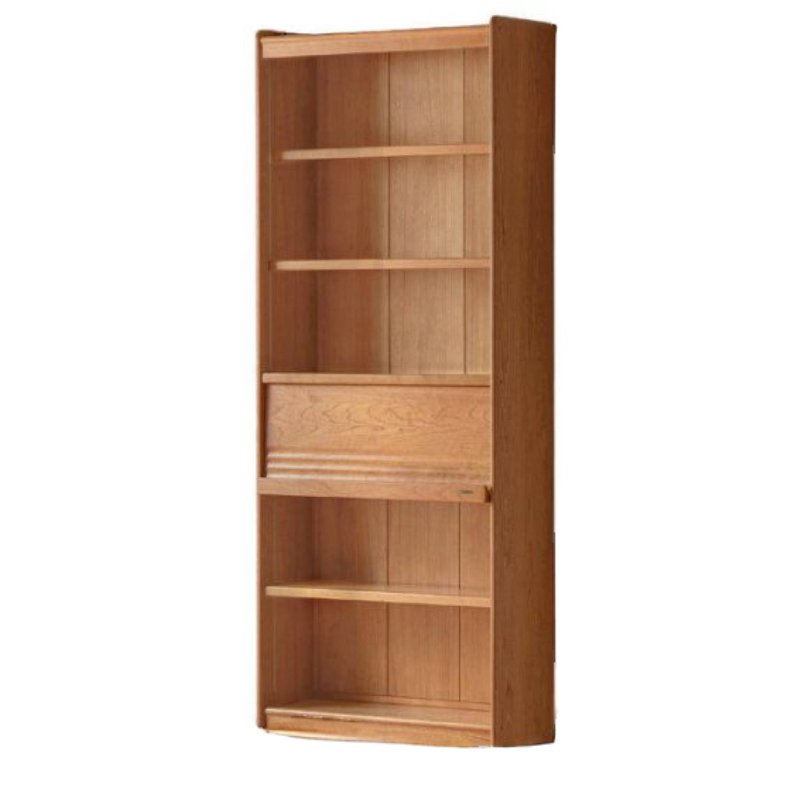 Cherry Solid Wood Bookcase with Wall Integration and Floor Storage Cabinet
