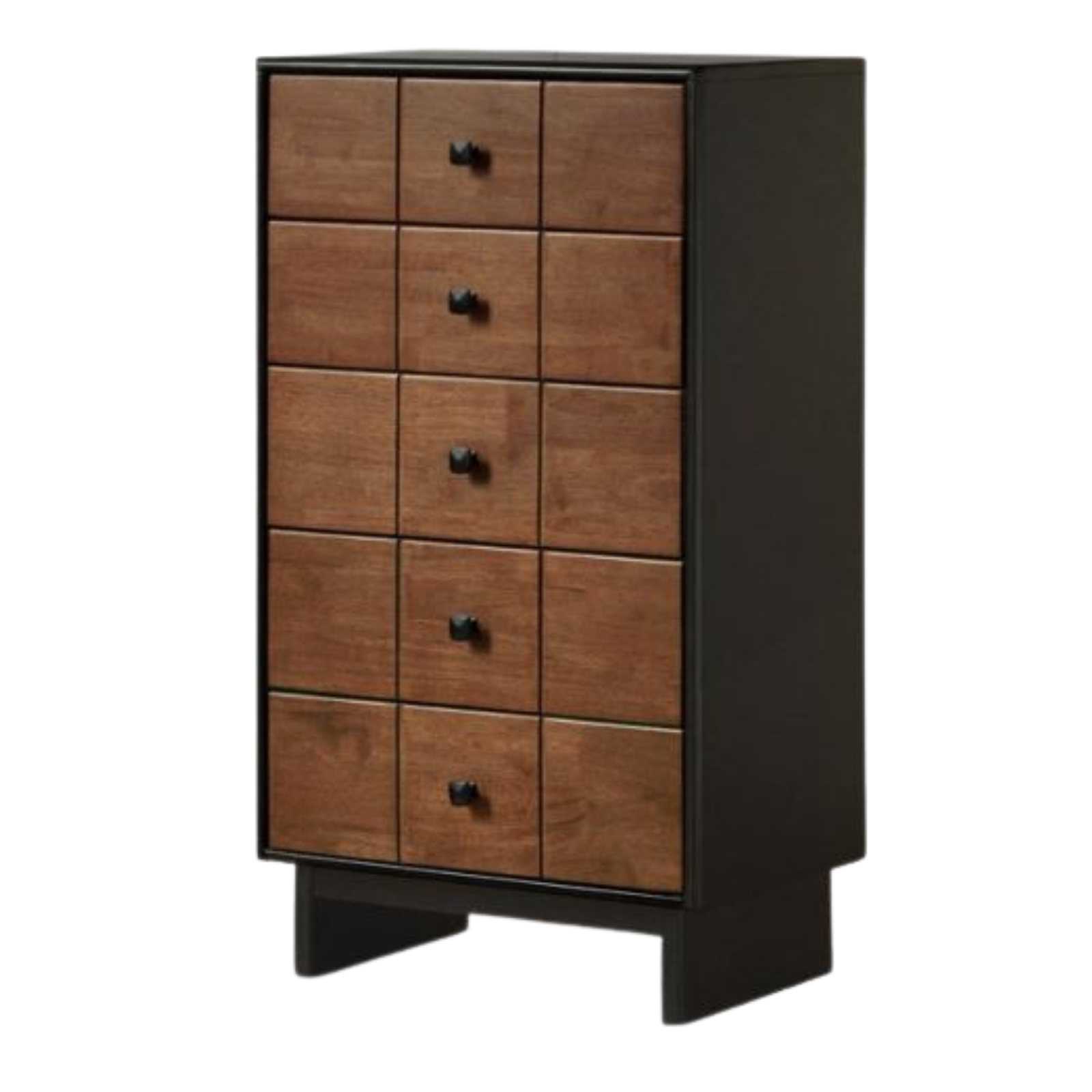 Solid RubberWood Chest of Drawers Grid Panel Dresser