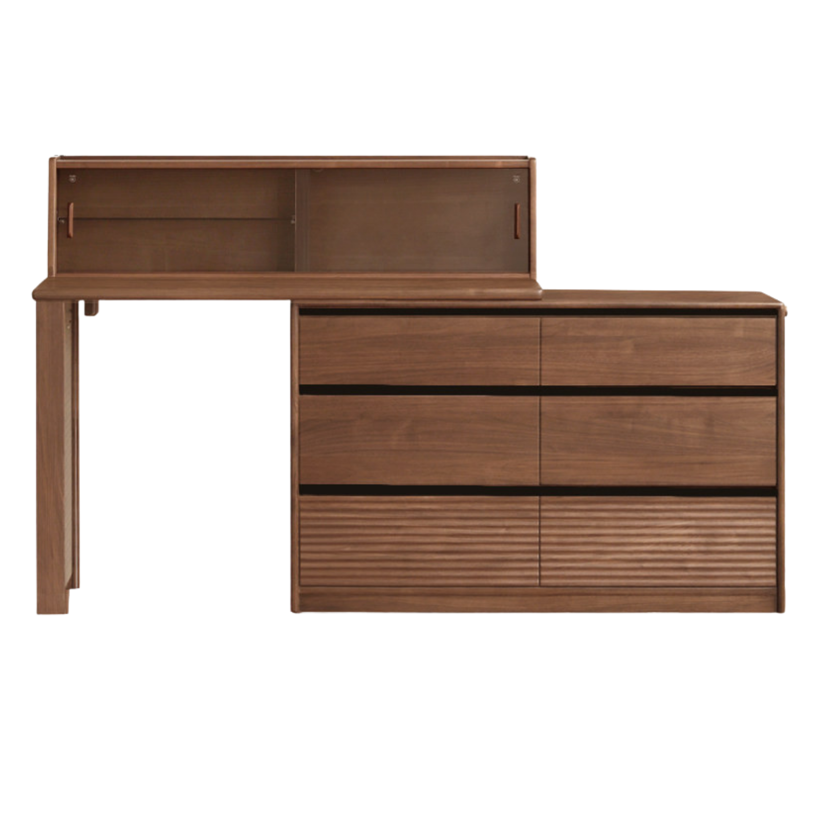 Black Walnut, Sandawood Light Luxury Retractable Vanity Table.