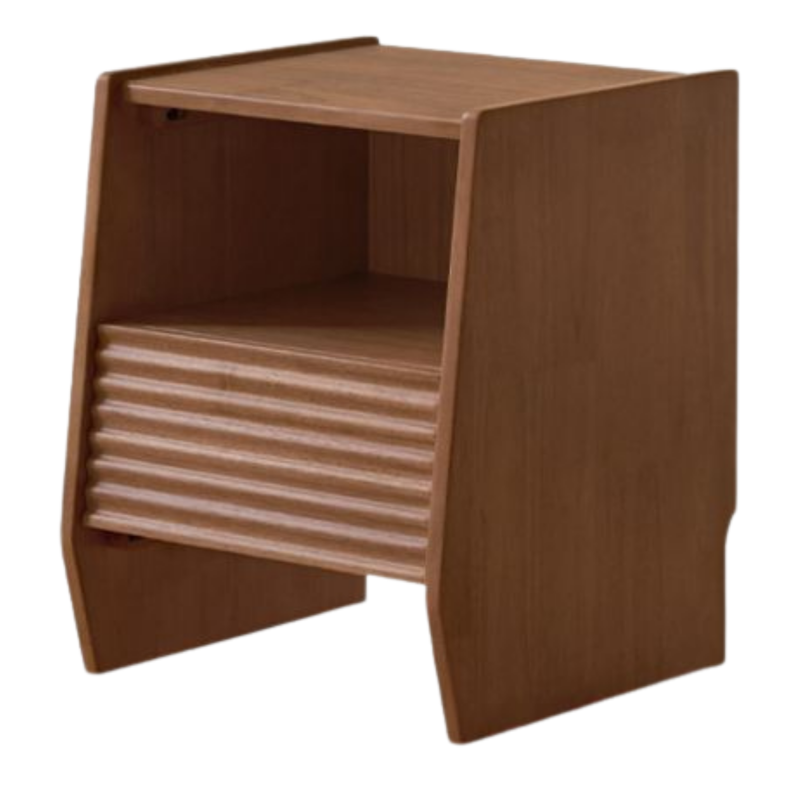 Solid Rubberwood Nightstand with Modern Minimalist Style