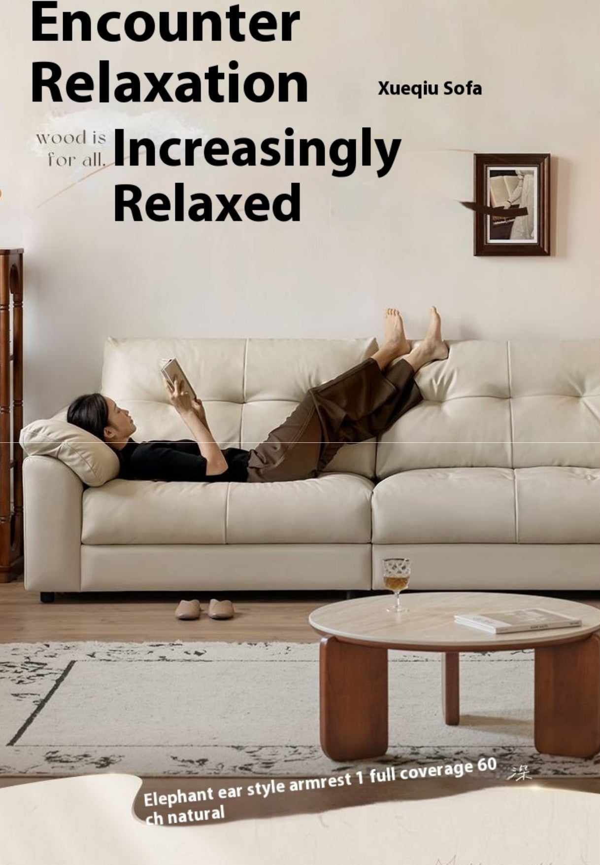 Genuine Top Grain Leather Sofa French Style “Cloud” Sofa