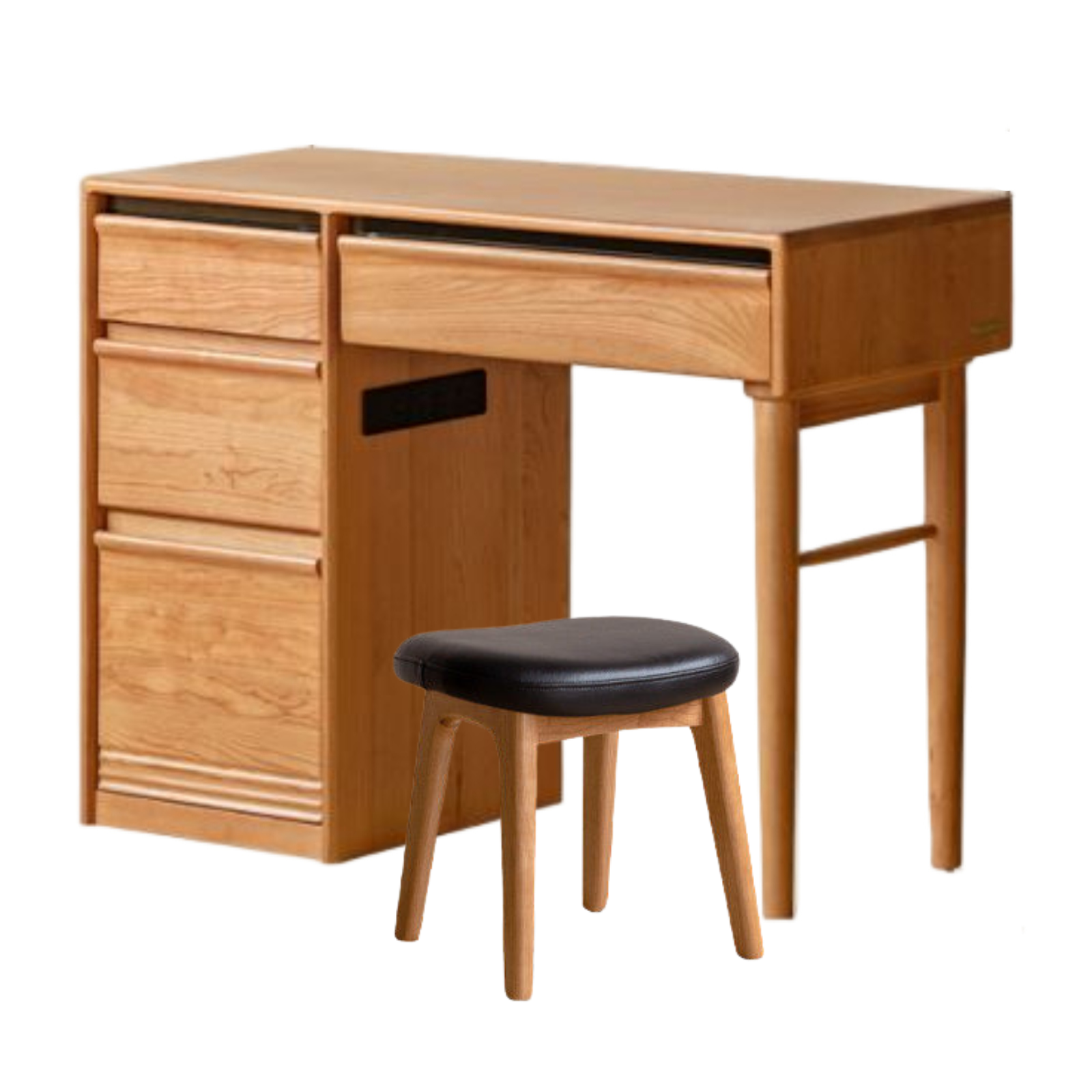 Cherry Solid Wood Retro Skeleton Line Vanity Table