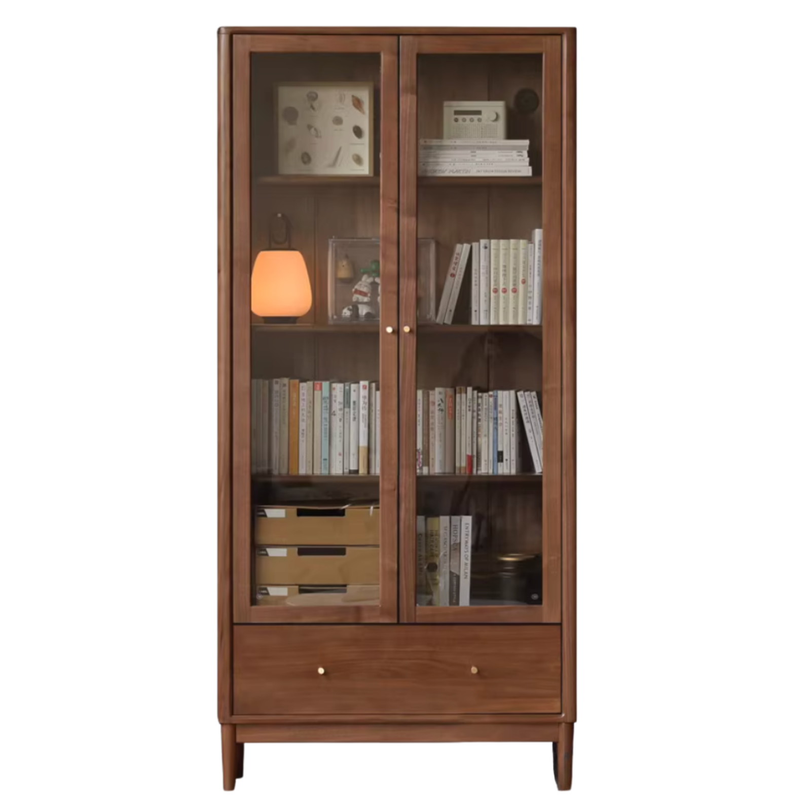 Black Walnut, Ash Solid Wood Bookcase Whole Wall Free Combination Bookshelf