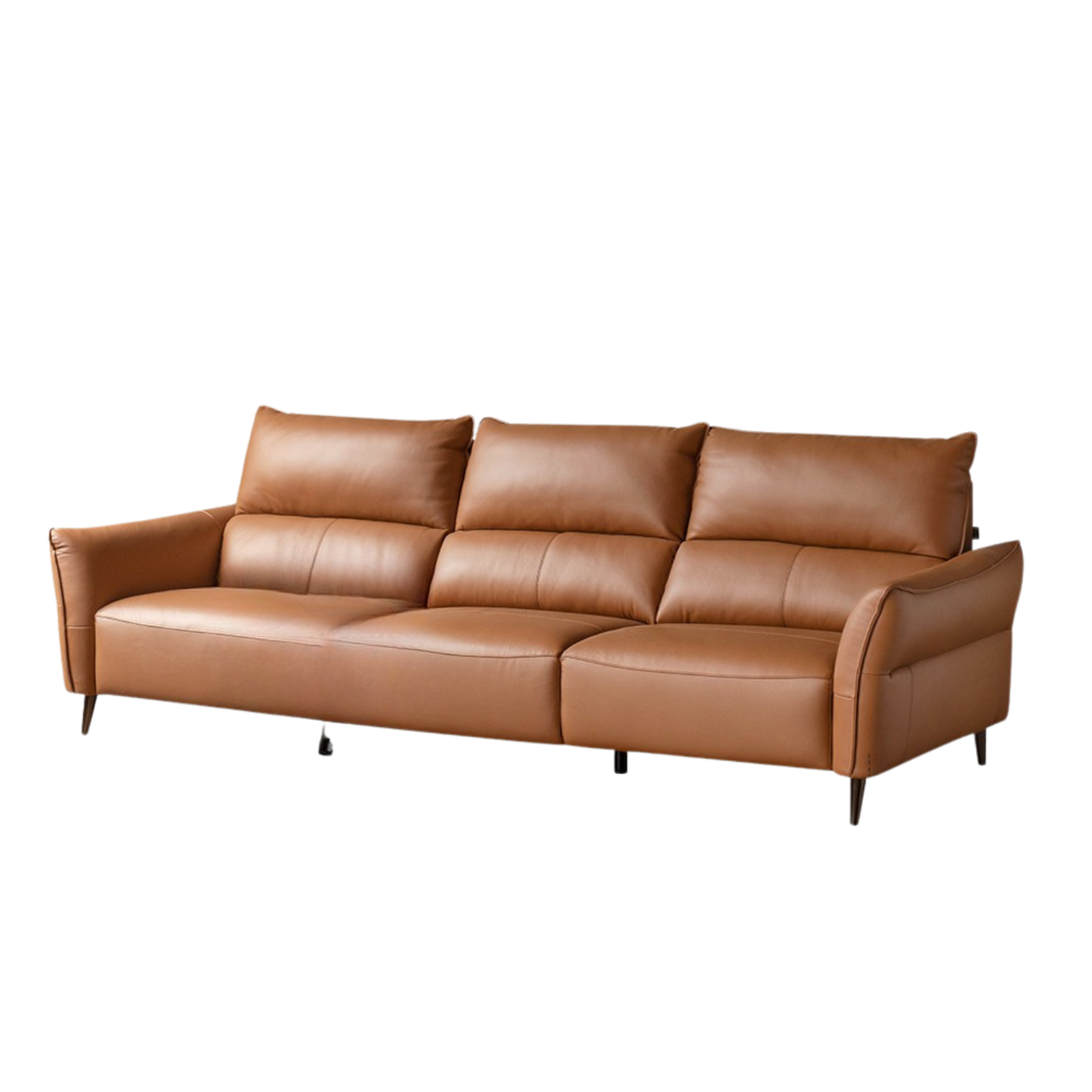 Genuine Top Grain Leather  Modern Sofa, Clean Line Contemporary Design